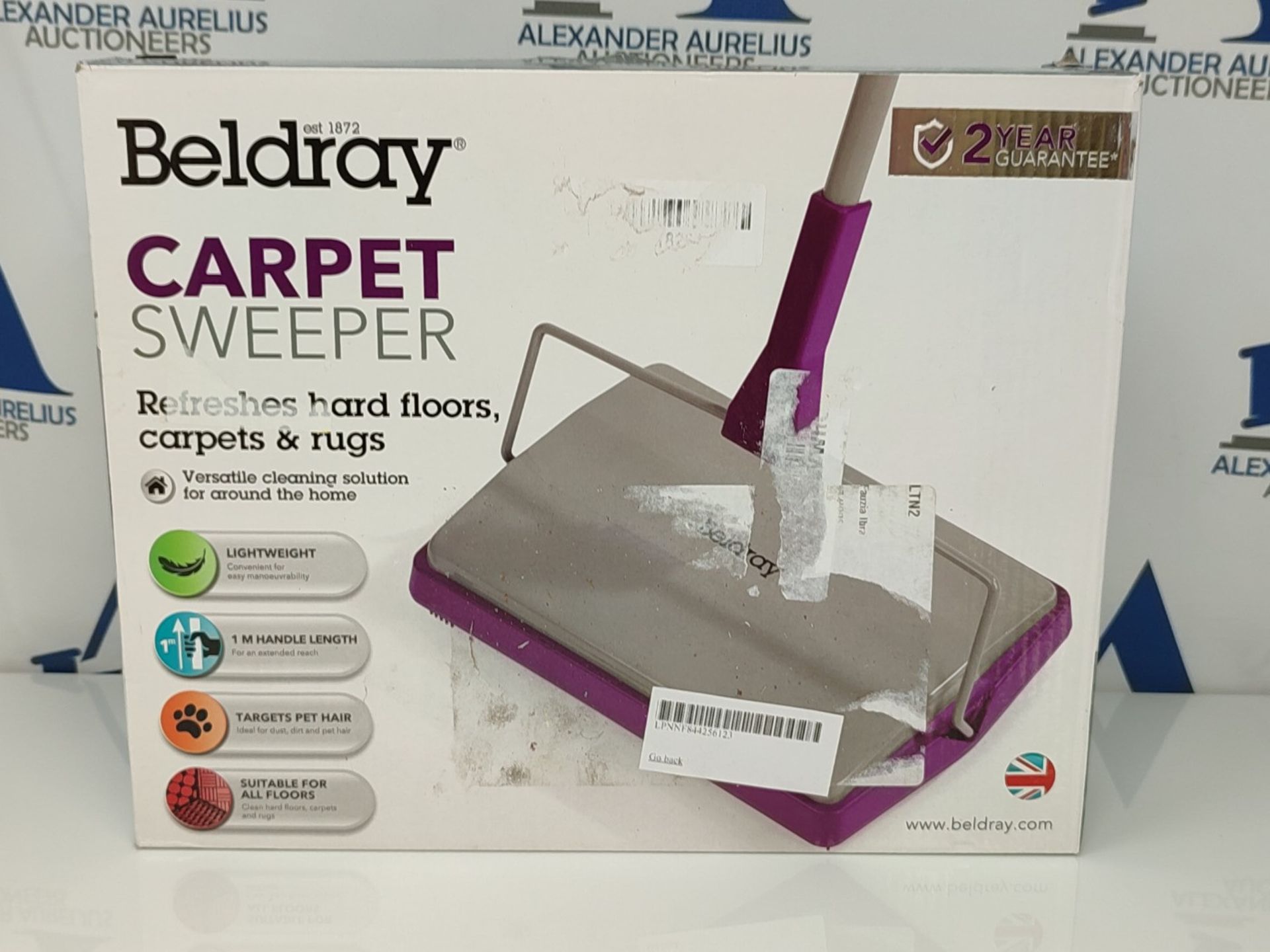 Beldray LA024855PURWK2 Carpet Sweeper - Manual Floor Cleaner, Roller for Carpet Cleani - Image 2 of 2