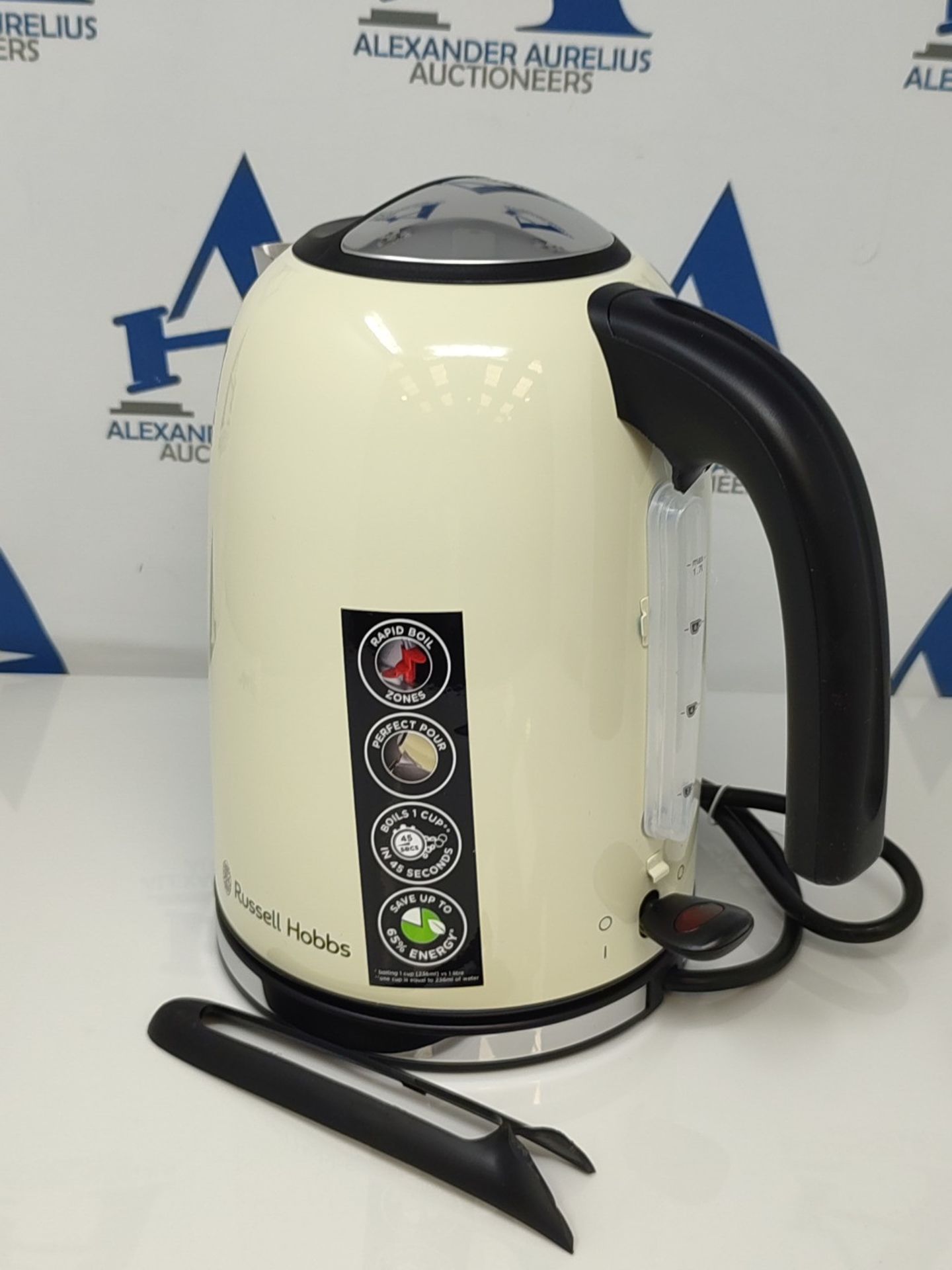 Russell Hobbs 20415 Stainless Steel Electric Kettle, 1.7 Litre, Cream - Image 3 of 3