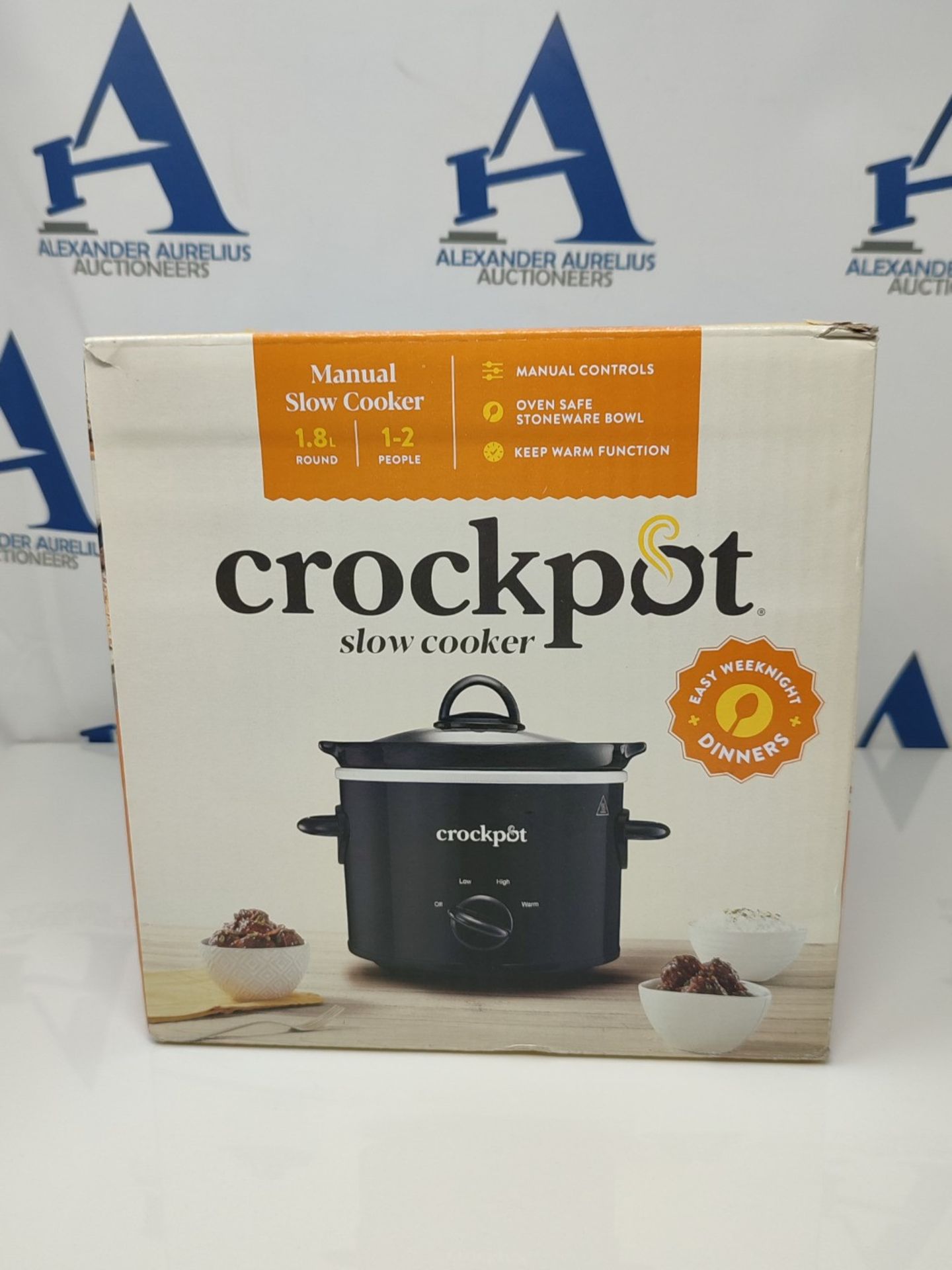 Crockpot Slow Cooker | Removable Easy-Clean Ceramic Bowl | 1.8 L Small Slow Cooker (Se - Image 2 of 3