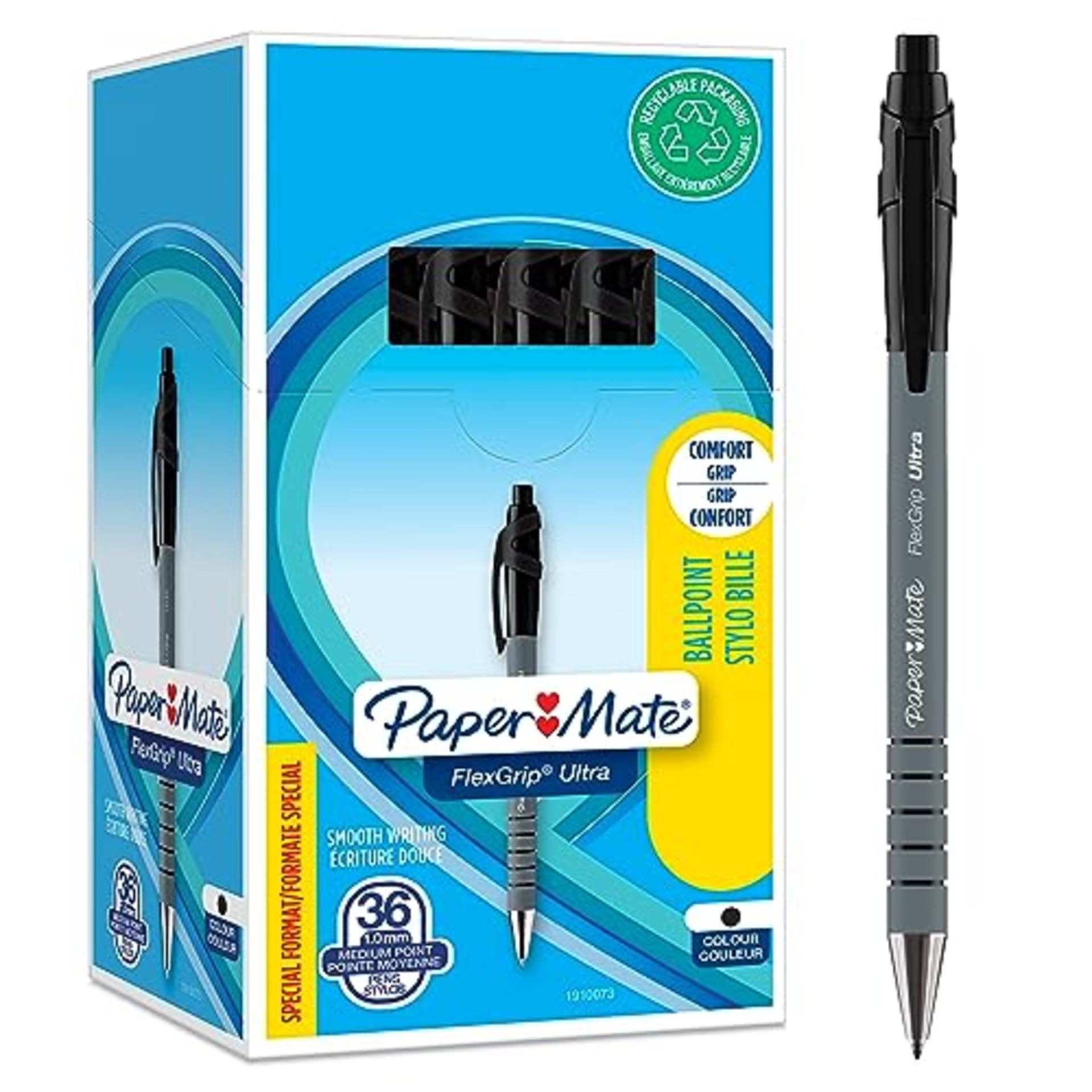 Paper Mate Flexgrip Ultra Retractable Ballpoint Pens | Medium Point (1.0 Mm) | Black |