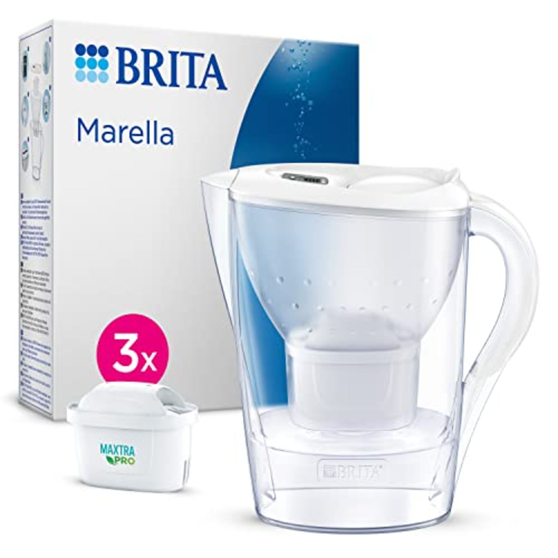 [INCOMPLETE] BRITA Marella Water Filter Jug White (2.4L) Starter Pack incl. 3x MAXTRA