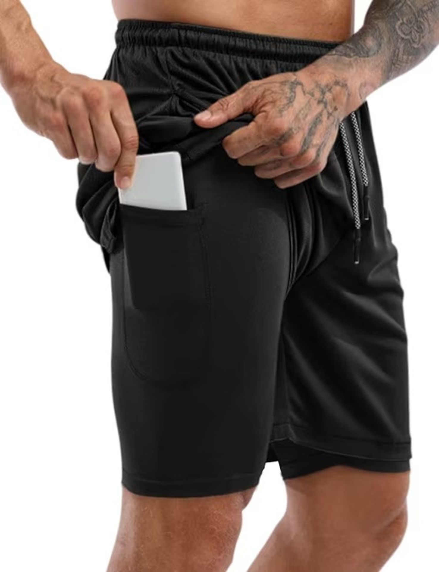 [NEW] Mens Sport Shorts Summer 2 in 1 Quick Drying Breathable Fitness Running Shorts G - Image 2 of 2