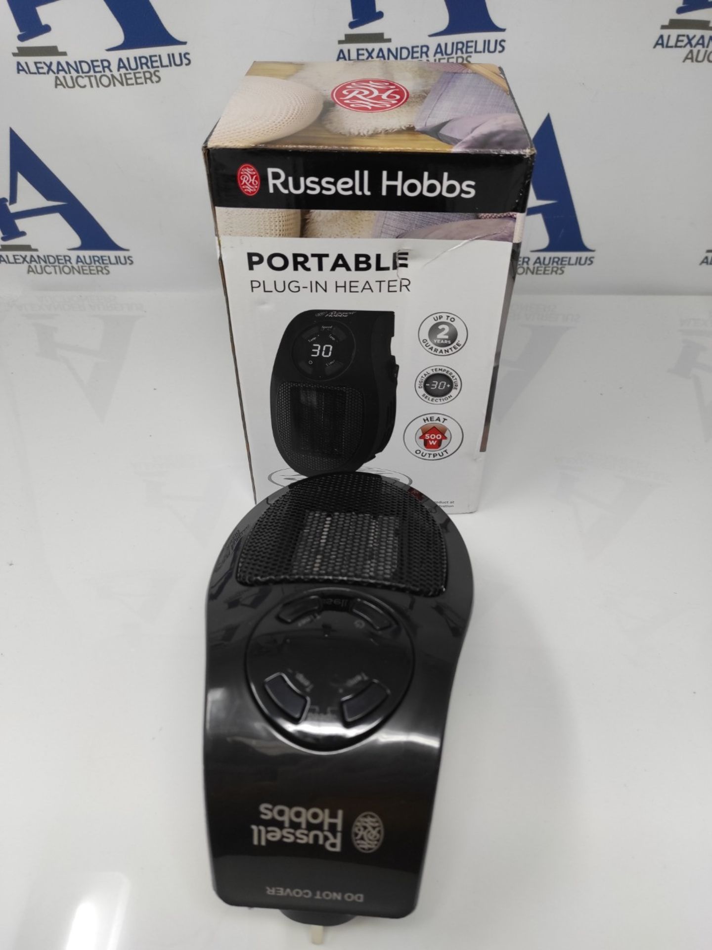 Russell Hobbs 500W Ceramic Plug Heater, Electric Heater Adjustable thermostat, 12 Hour - Bild 2 aus 2