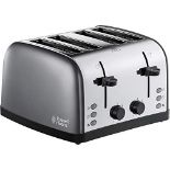 Russell Hobbs 28364 Stainless Steel Toaster, 4 Slice with Variable Browning Settings a