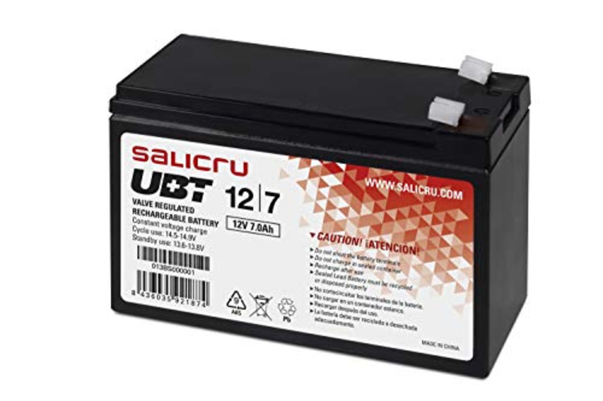 Salicru,UBT 12/7,Black,013BS000001 UBT 12V/7AH Battery