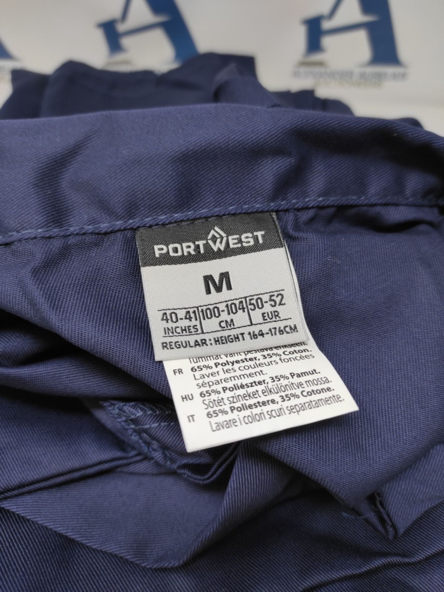 Portwest S999 Men's Euro Workwear Polycotton Coverall Boiler Suit Overalls Navy, M - Image 3 of 3
