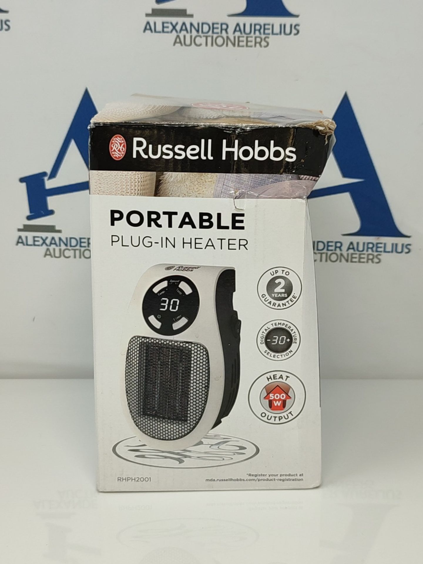 Russell Hobbs RHPH2001 500W Ceramic Plug Heater, Adjustable thermostat, 12 Hour Timer - Image 2 of 3