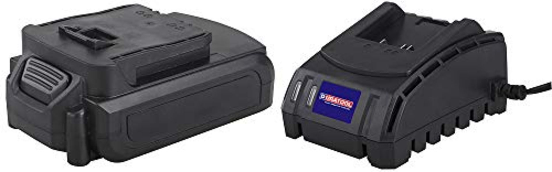 RRP £67.00 Duratool D03222 18V 2Ah Li-Ion Power Tool Battery & Charger Kit, black