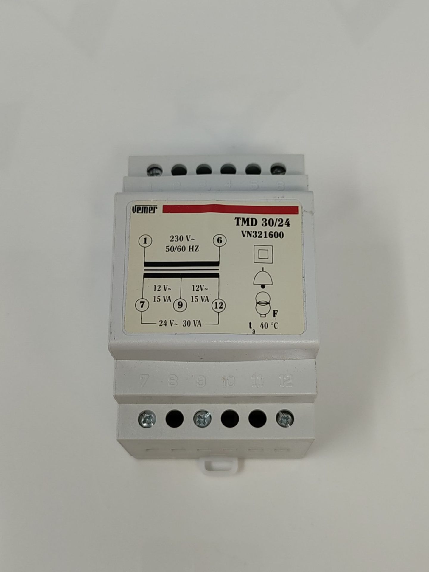 VEMER VN321600 Transformer TMD 30/24 Din Bar for Discontinuous Service 230V/12-24V Pow - Image 3 of 3