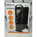 Schallen Black Portable Electric Slim Oil Filled Radiator Heater with Adjustable Tempe