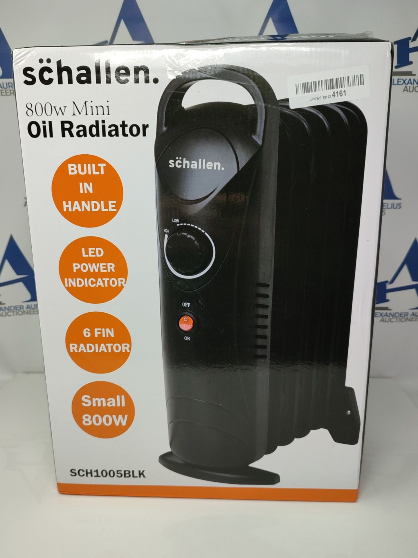 Schallen Black Portable Electric Slim Oil Filled Radiator Heater with Adjustable Tempe