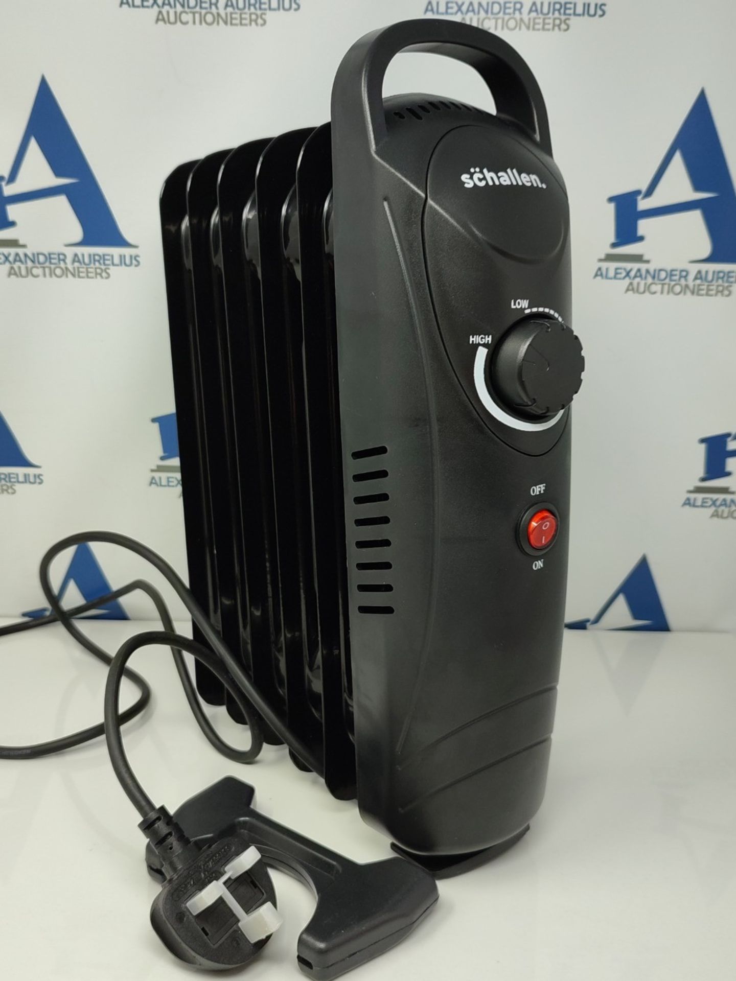 Schallen Black Portable Electric Slim Oil Filled Radiator Heater with Adjustable Tempe - Bild 2 aus 2