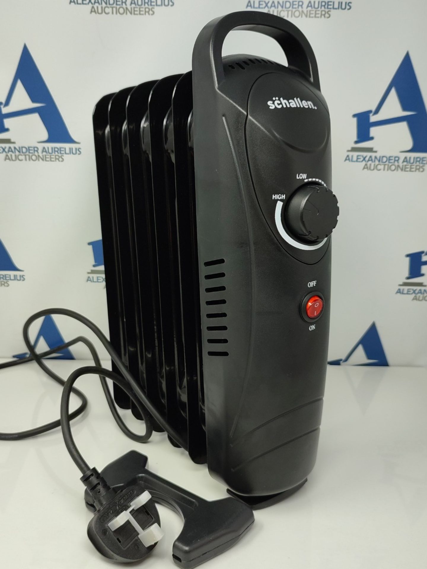 Schallen Black Portable Electric Slim Oil Filled Radiator Heater with Adjustable Tempe - Image 2 of 2