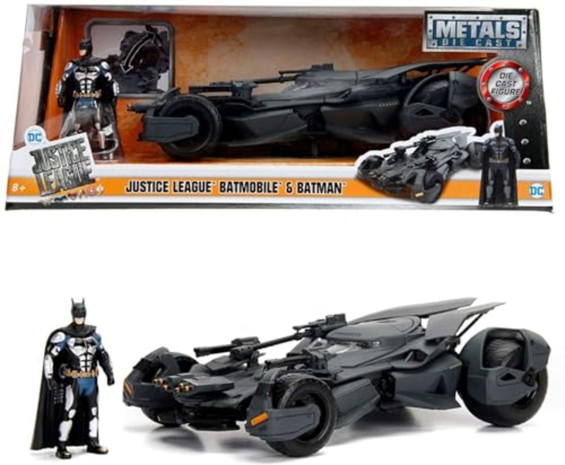 [NEW] Jada Toys 253215000 Batmobile car metal Justice League 1:24 Batman batmovil, Bla