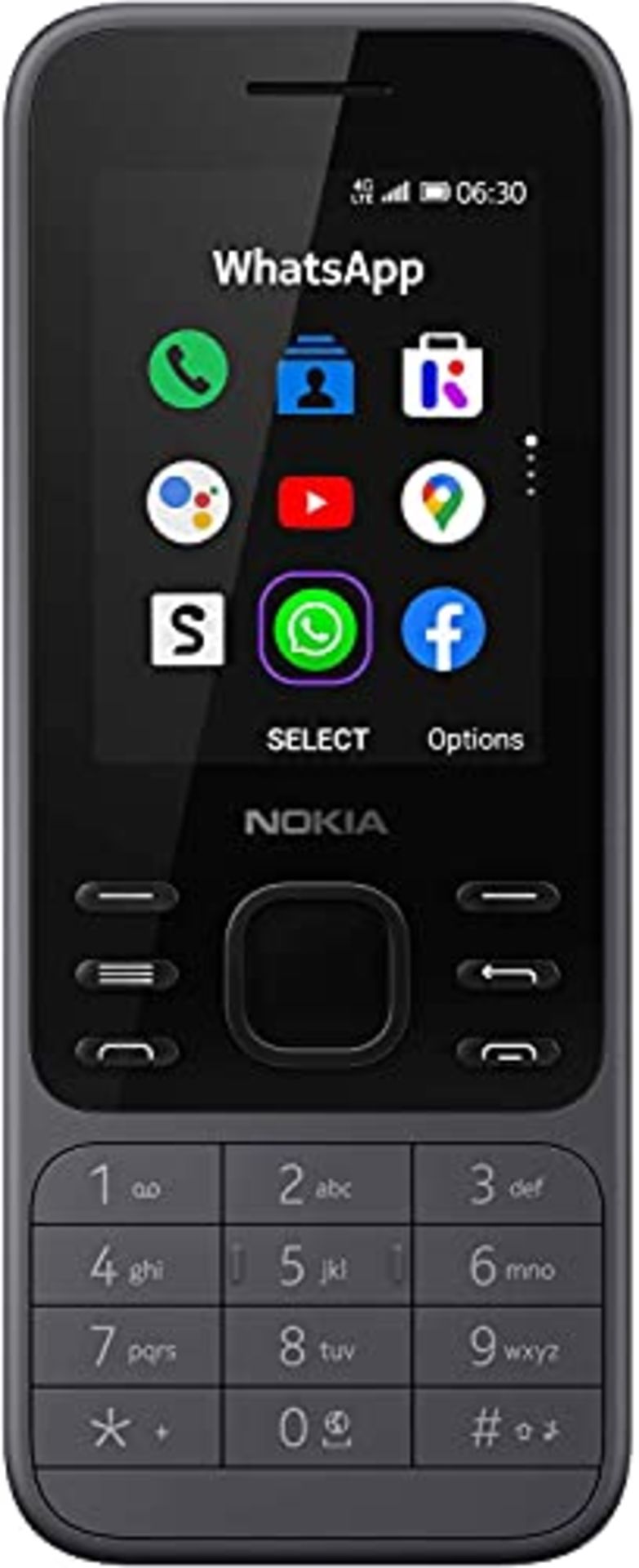 RRP £72.00 Nokia 6300 4G - Mobile Phone, Charcoal