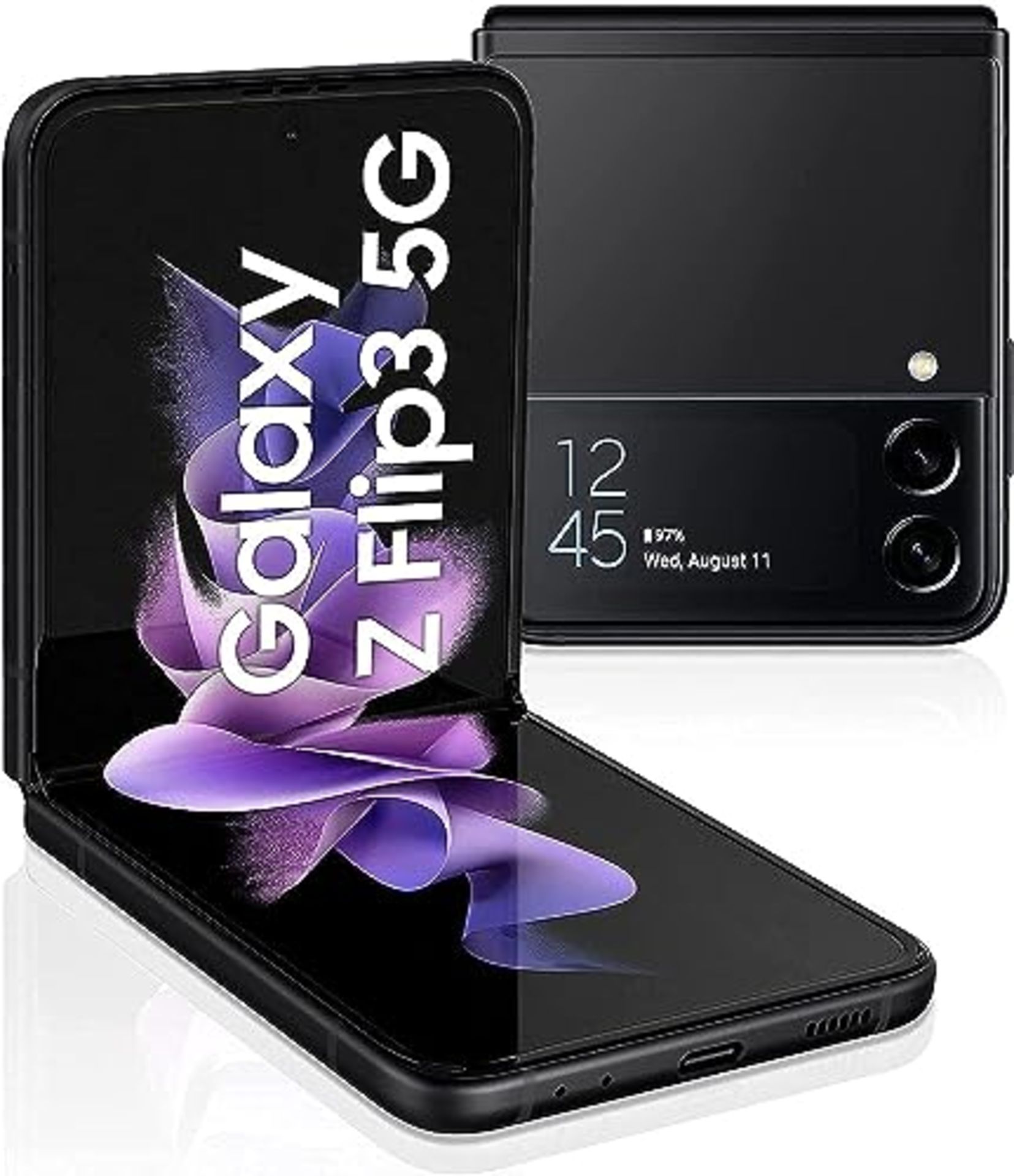 RRP £948.00 Samsung Galaxy Z Flip3 5G Smartphone Sim Free Android Folding phone 128GB Black (UK Ve
