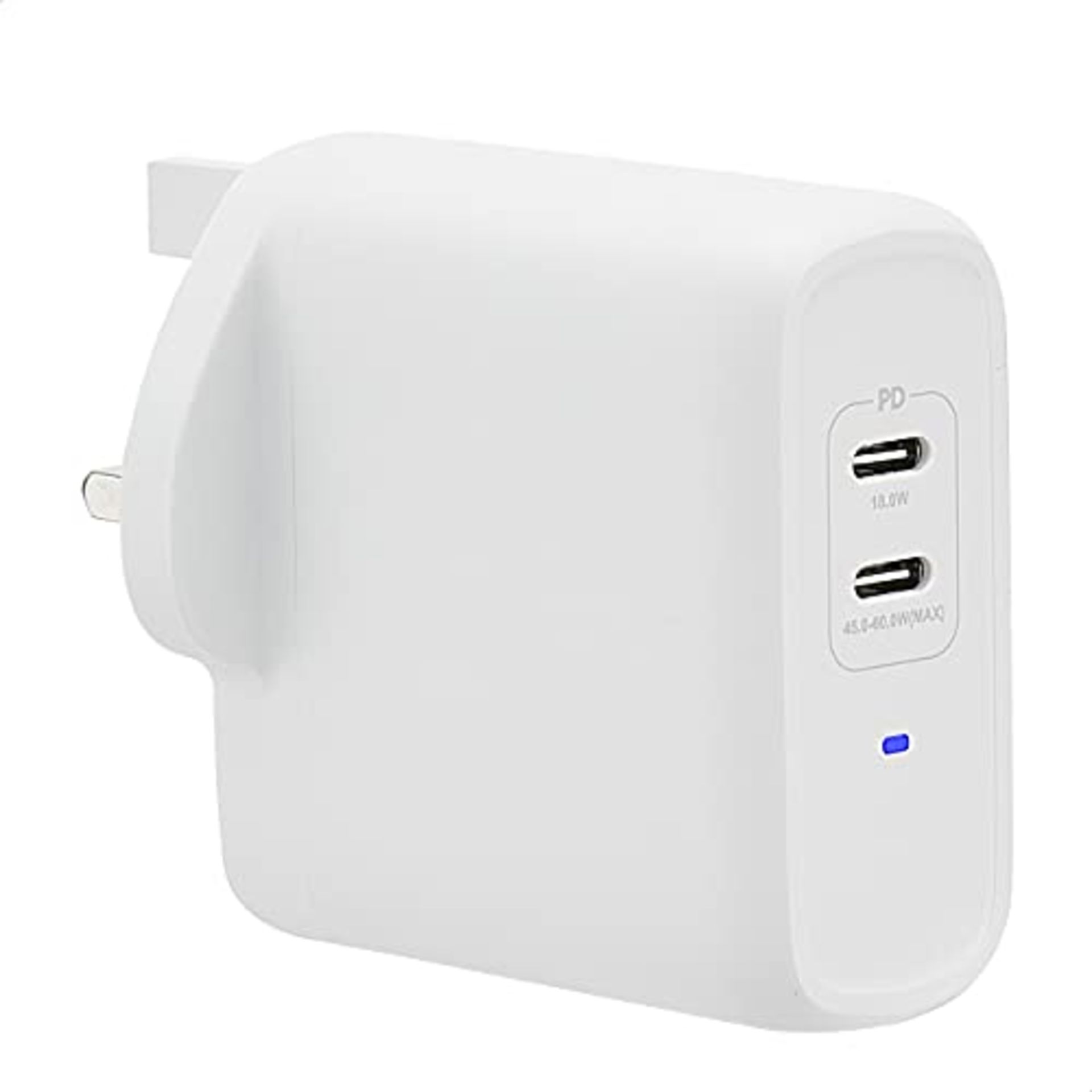 Amazon Basics 63W Two-Port GaN USB-C Wall Charger (45W + 18W) for Laptops, Tablets & P