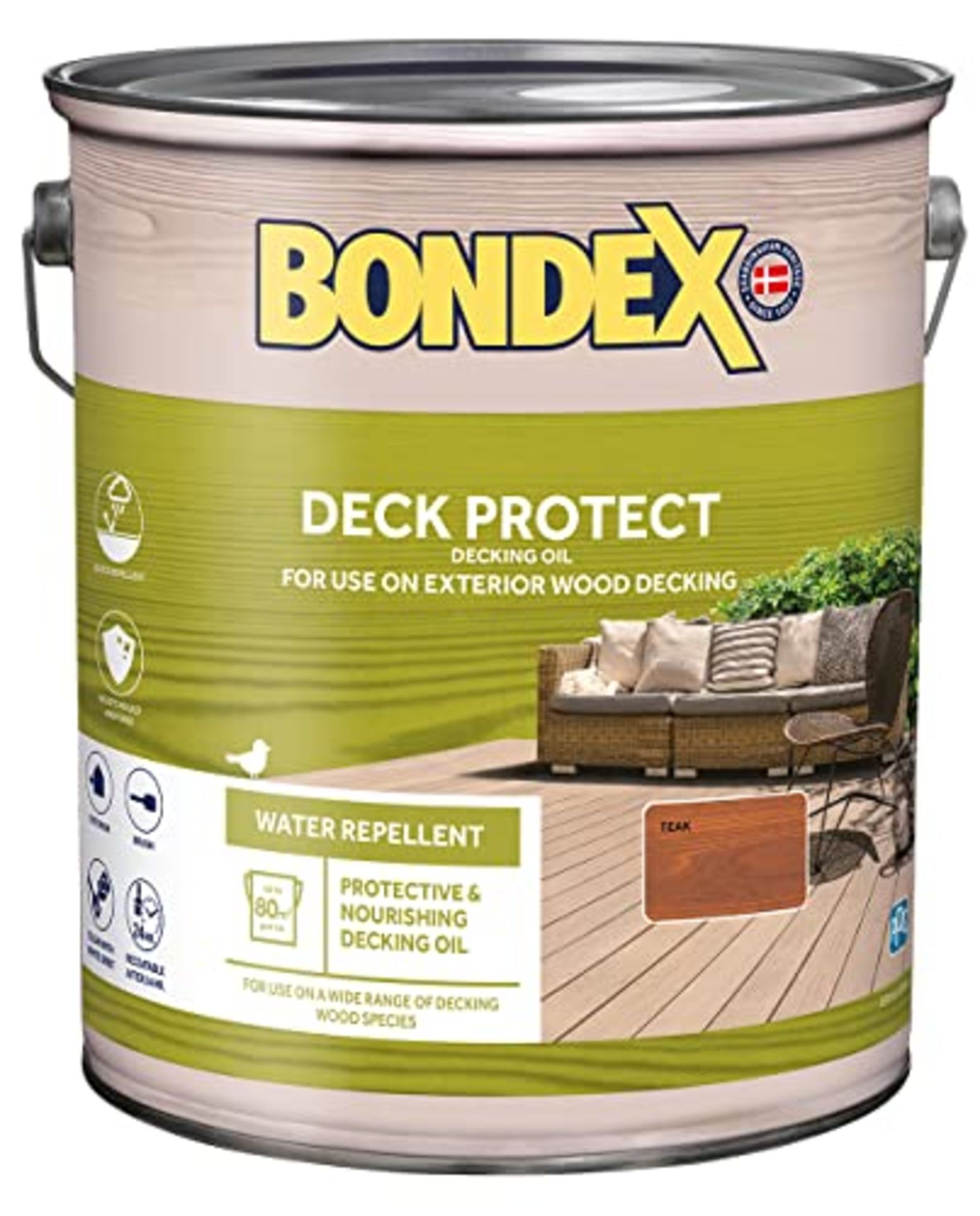 RRP £58.00 [NEW] Bondex Deck Protect - Protective Decking Oil - Teak  Suitable for Exerior Wood