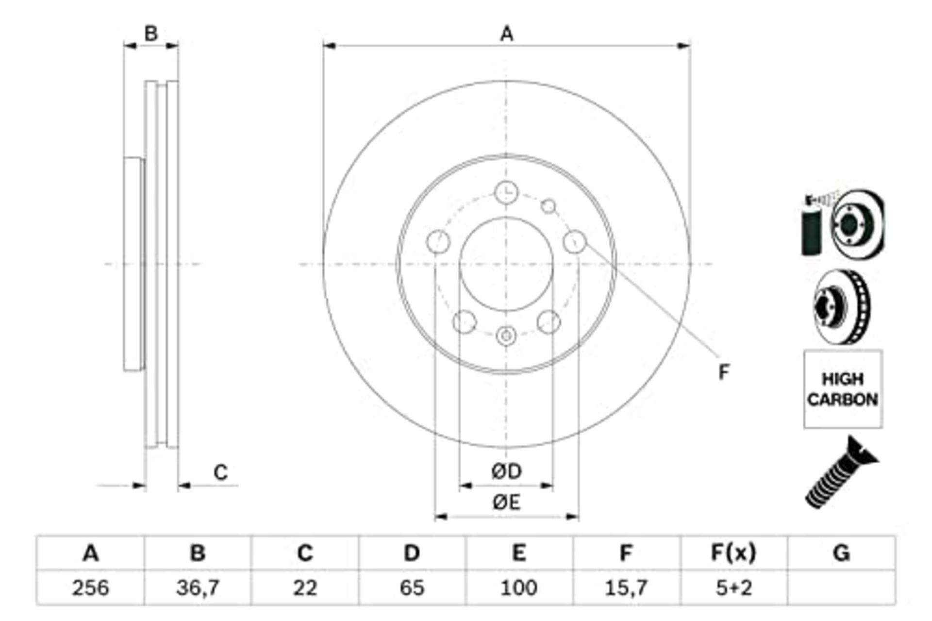 Bosch BD753 Brake Discs - Front Axle - ECE-R90 Certified - 1 Set of 2 Discs