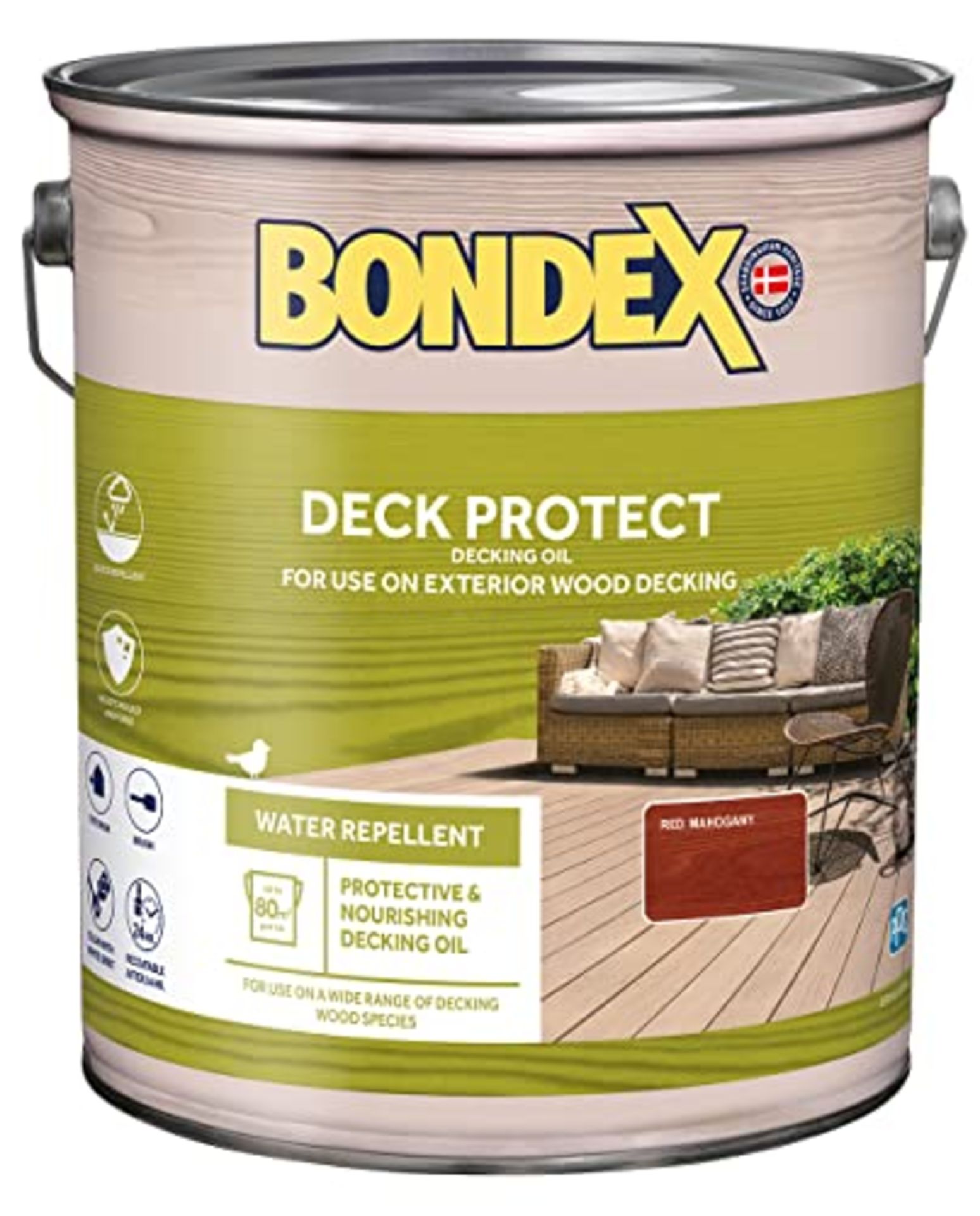RRP £58.00 Bondex Deck Protect - Red Mahogany - Protective Decking Oil  Suitable for Exerior Wo
