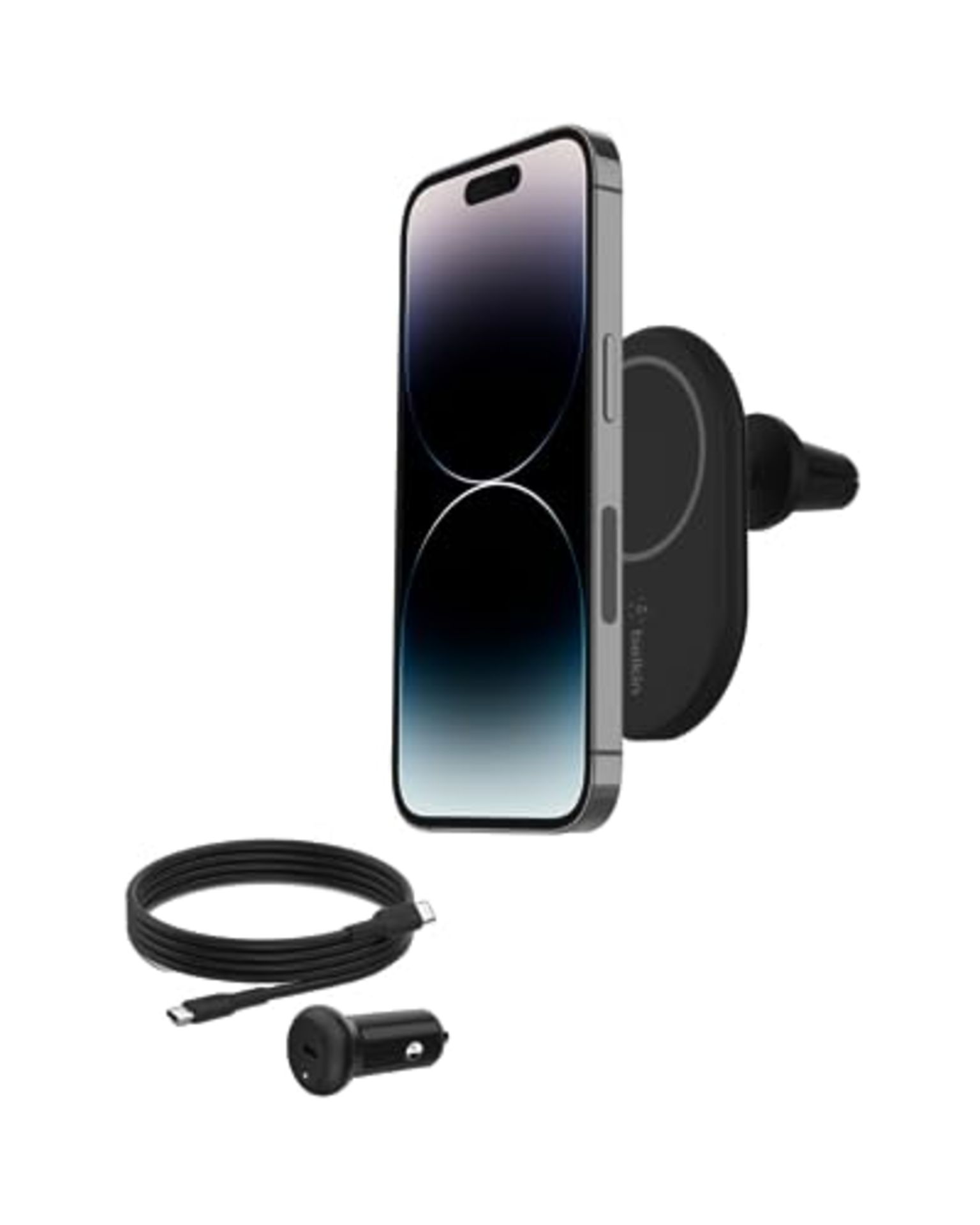 Belkin BoostCharge Wireless Charger, Magnetic Car Charger, Phone Mount Holder Compatib