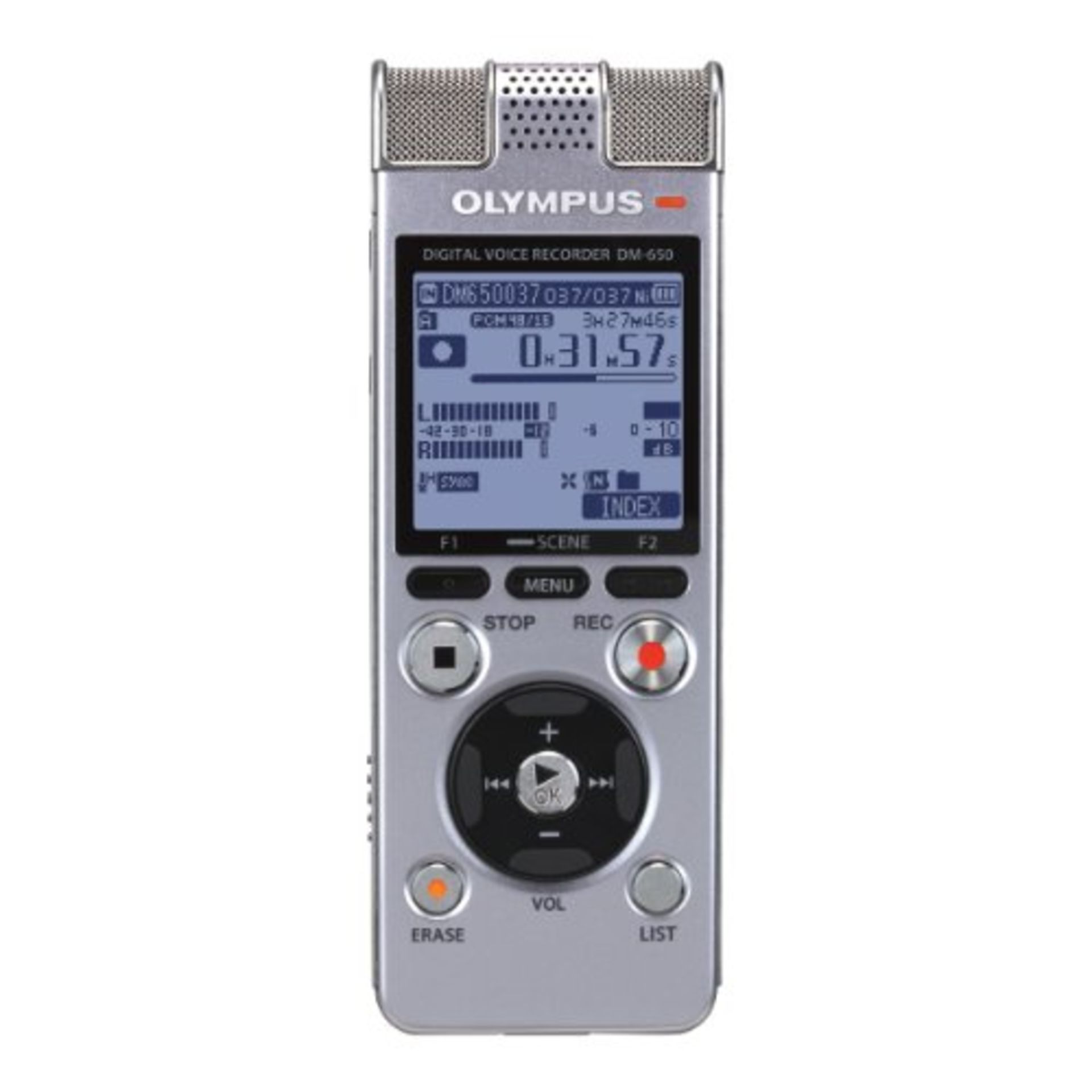 RRP £124.00 Olympus DM-650 16-Bit PCM Stereo Recording - Metallic