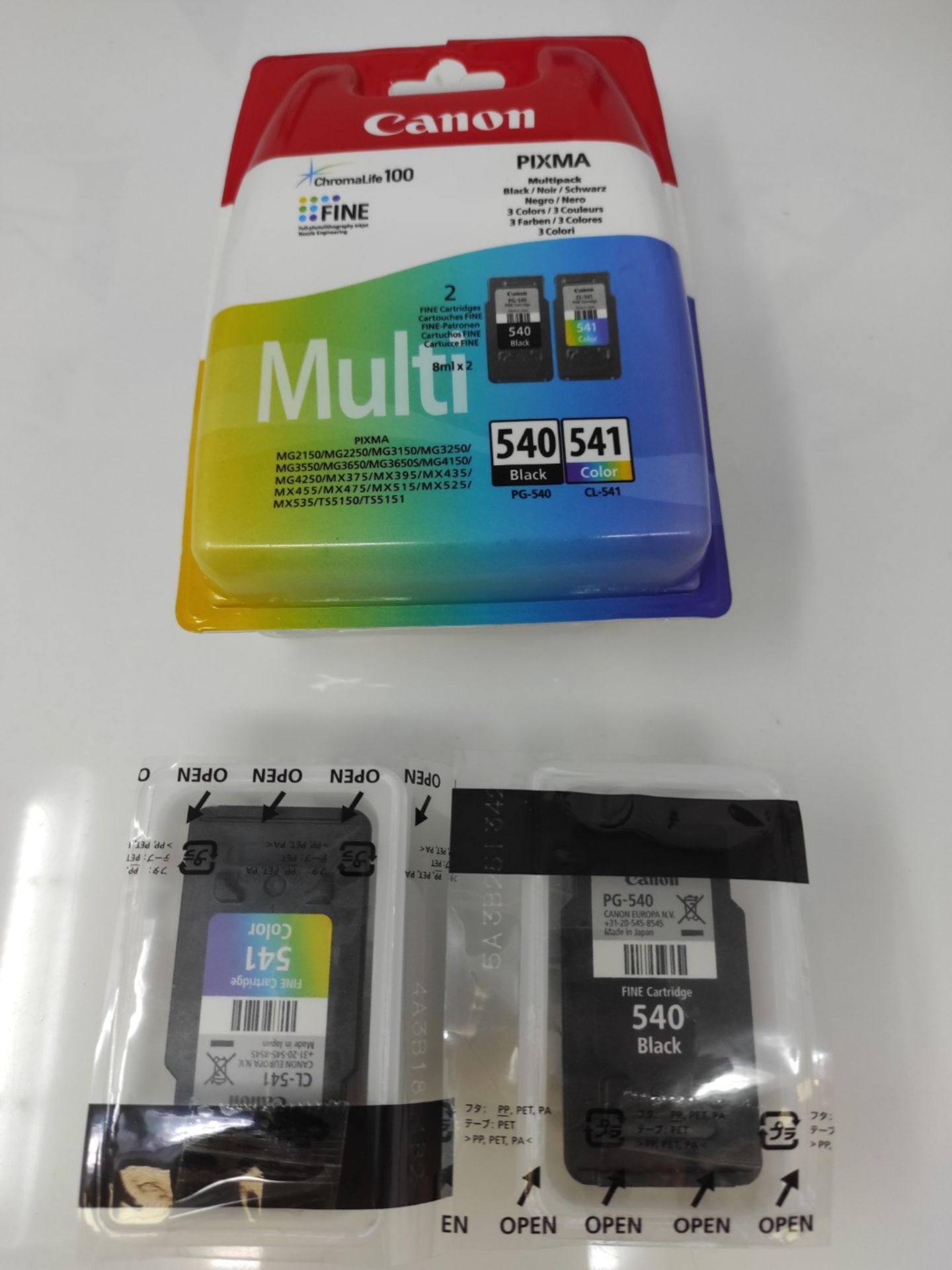 Canon PG-540 Black + CL-541 Colour Genuine Ink Cartridges  Multipack - Image 2 of 2