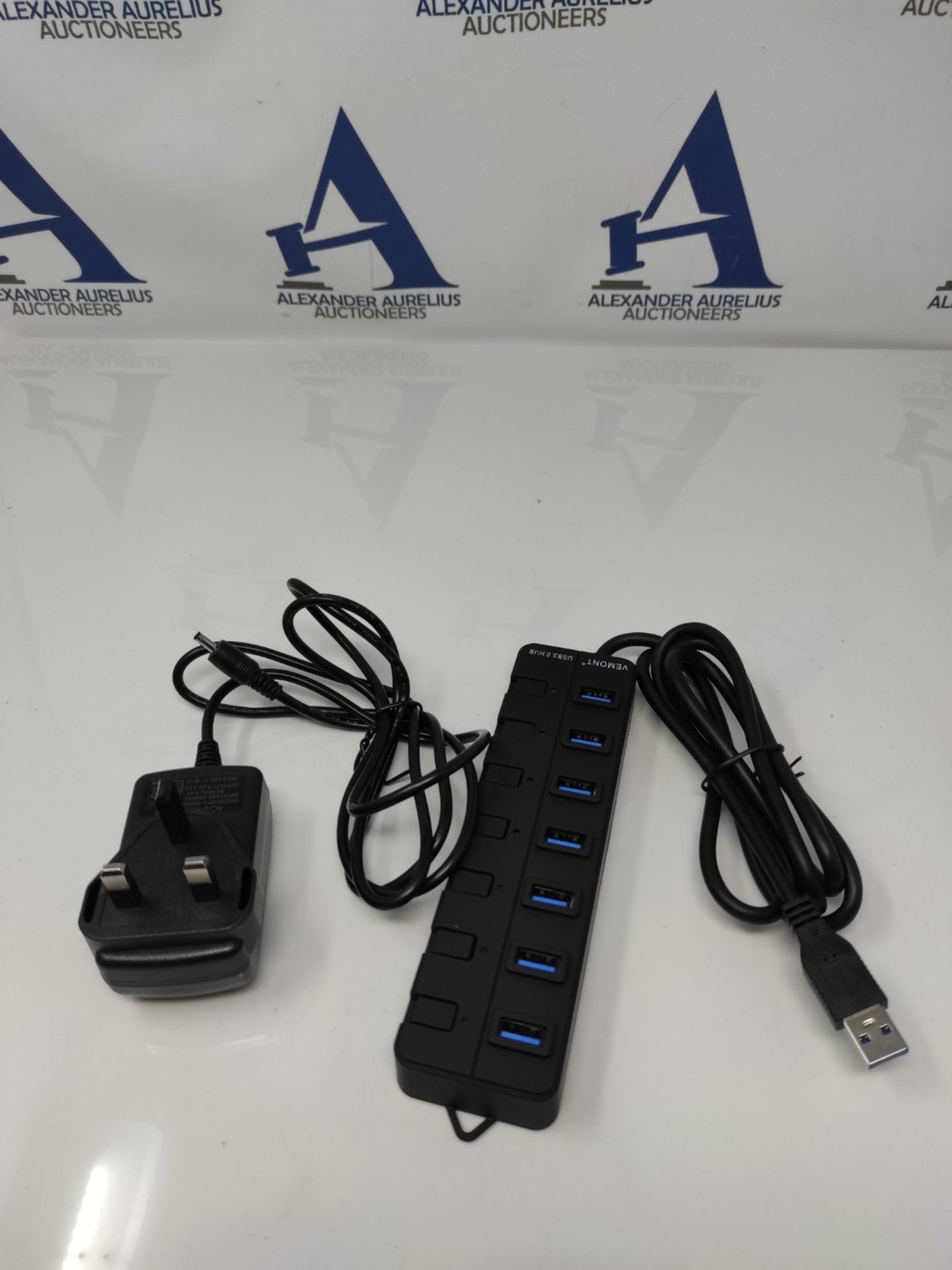 Powered USB Hub,VEMONT 7 ports SuperSpeed USB 3.0 Hub with Power Supply,USB Splitter P