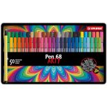 Premium Fibre-Tip Pen - STABILO Pen 68 - ARTY - Tin of 50 - Assorted Colours