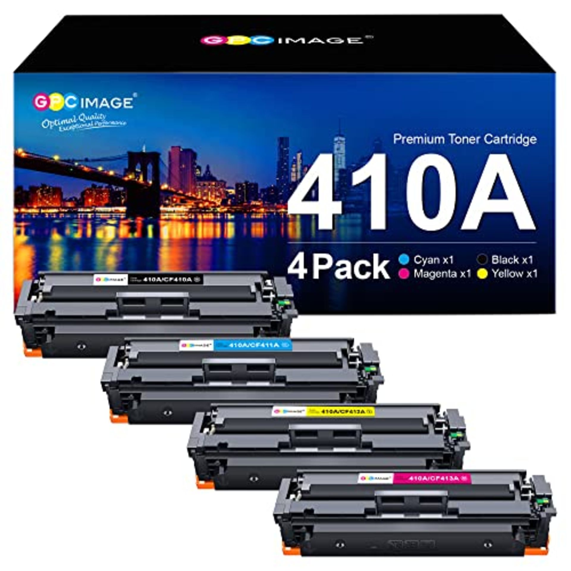 RRP £69.00 GPC Image Compatible Toner Cartridges Replacement for HP CF410A 410X CF410X for Color
