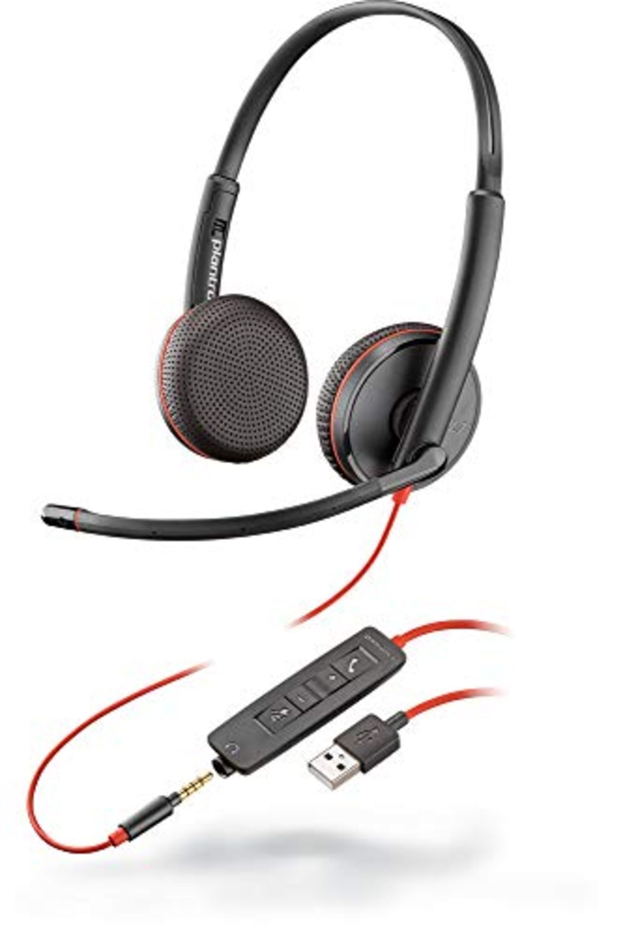 Plantronics - Blackwire 3225 USB-A Wired Headset - Dual-Ear (Stereo) with Boom Mic - C