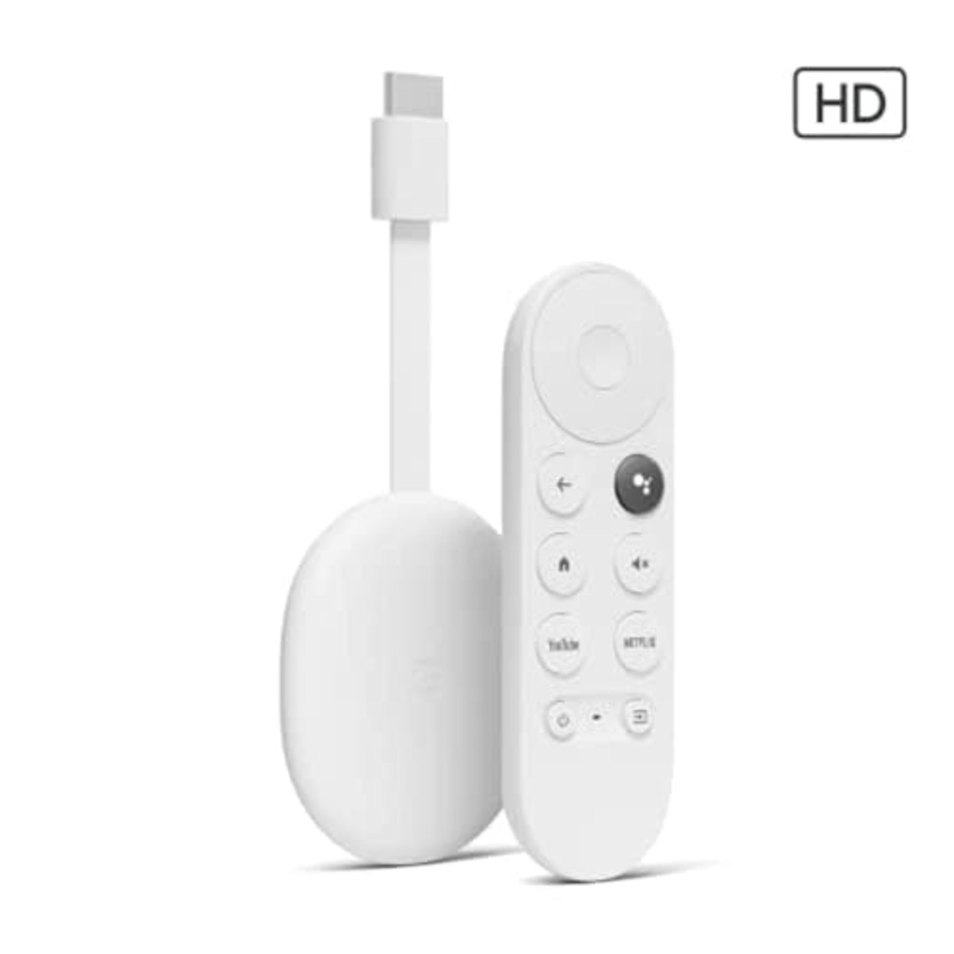 Chromecast with Google TV (HD) Snow  Streaming entertainment on your TV with voice