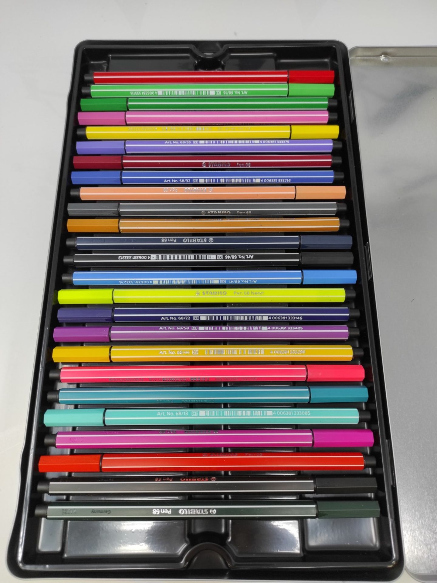 Premium Fibre-Tip Pen - STABILO Pen 68 - ARTY - Tin of 50 - Assorted Colours - Image 2 of 2