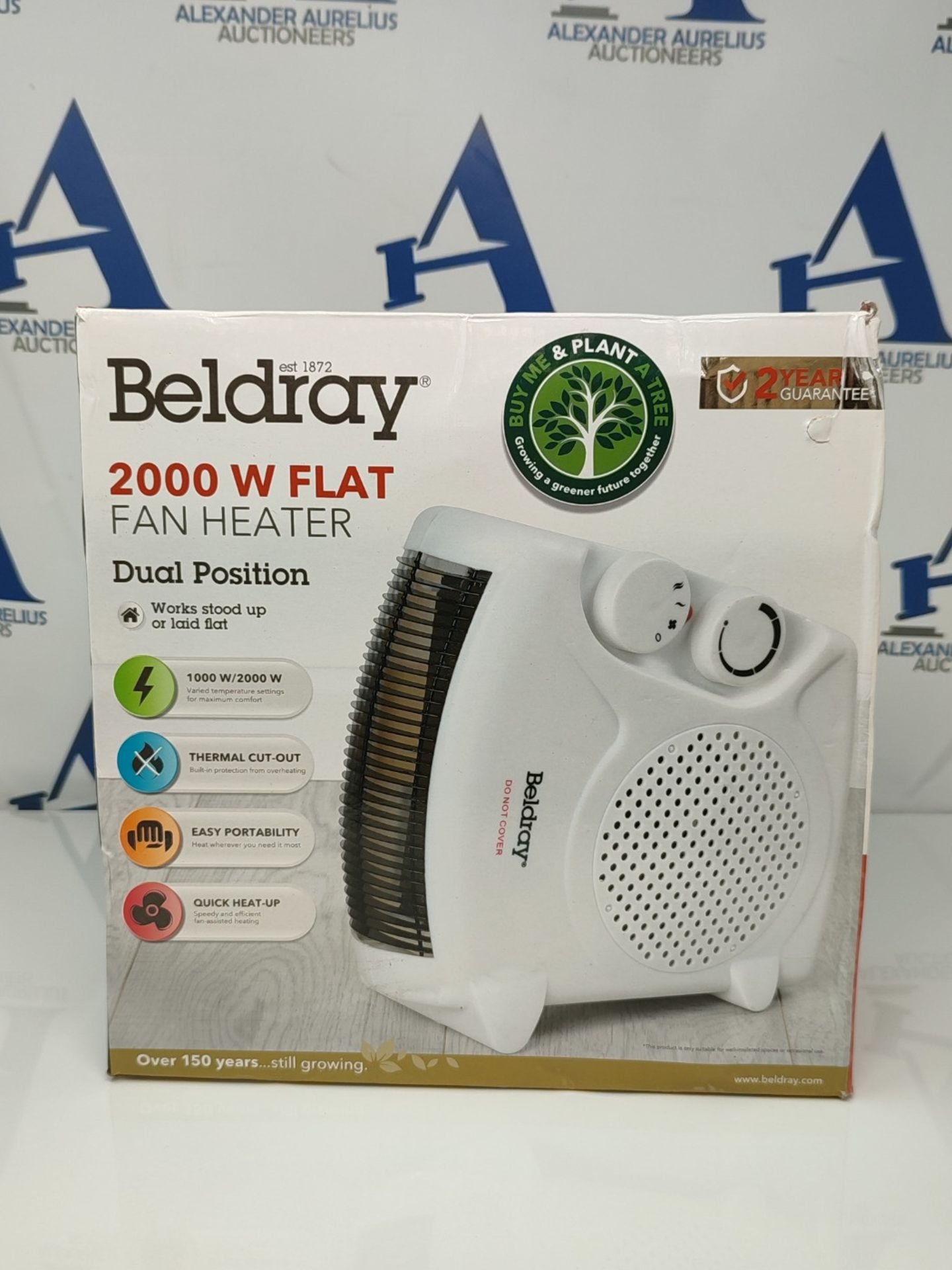 Beldray EH0569SSTK Electric Flatbed Fan Heater  Upright Heater with 2 Heat Settings - Bild 2 aus 3