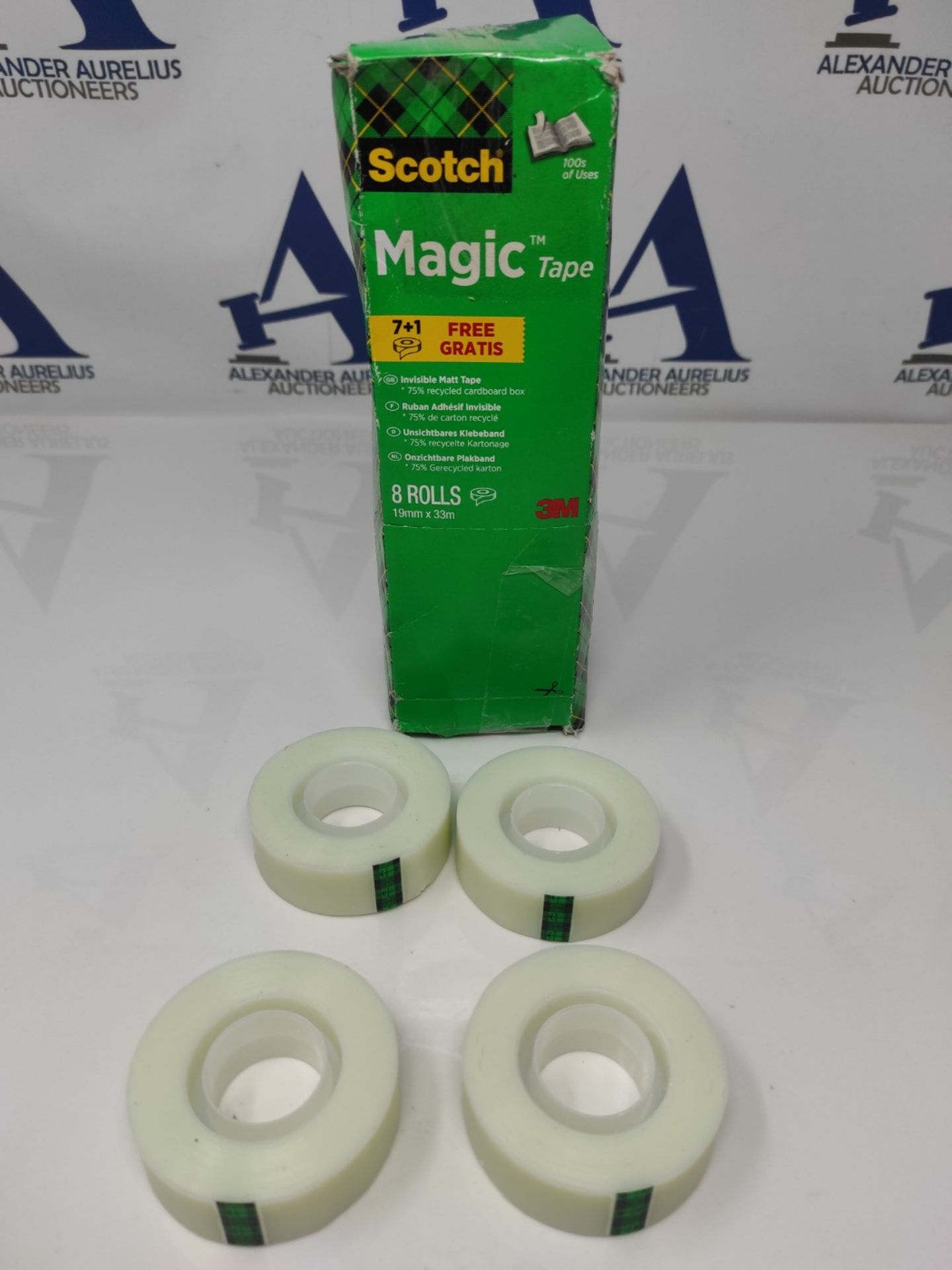 Scotch Magic Tape, Value Pack, 8 Rolls , 19 mm x 33 m - General Purpose Sticky Tape fo - Bild 2 aus 2