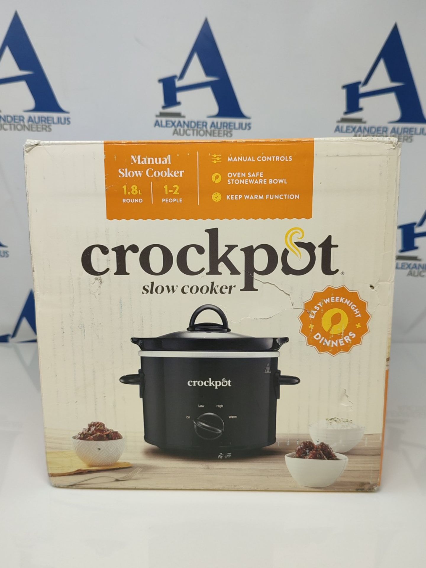 Crockpot Slow Cooker | Removable Easy-Clean Ceramic Bowl | 1.8 L Small Slow Cooker (Se - Image 2 of 3