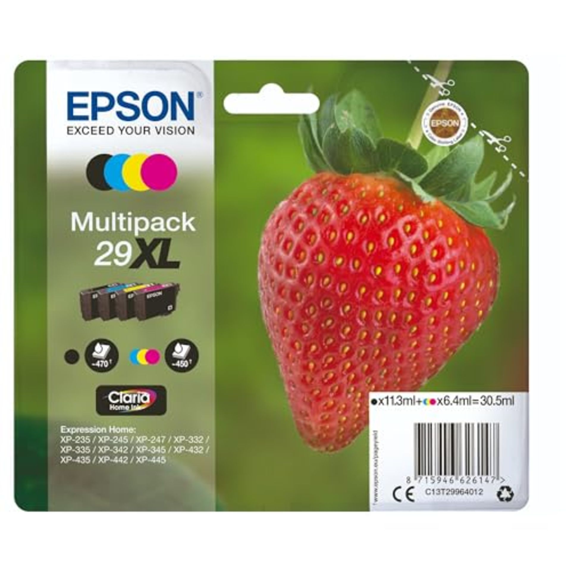 Epson 29 Strawberry Genuine Multipack, 4-colours Ink Cartridges, Claria Home Ink