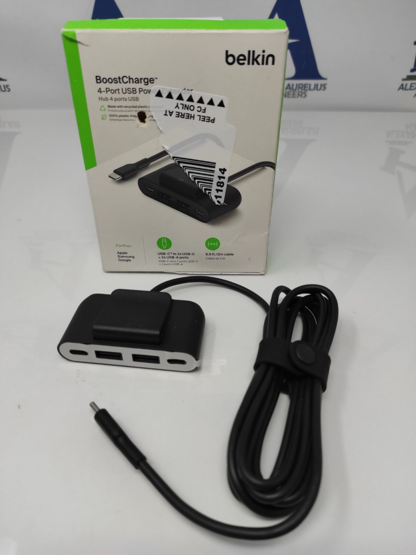 Belkin 4-Port USB Power Extender with built in 2m Cable, 2 USB-C & 2 USB-A Ports, USB - Image 2 of 2