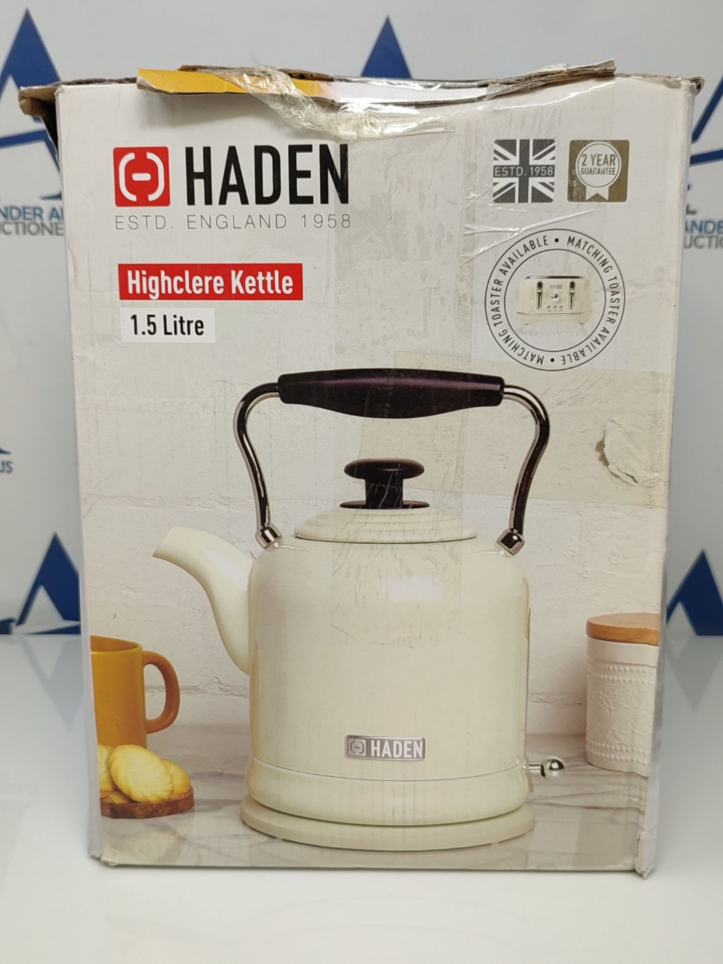 Haden Highclere Cream Kettle Cordless - Electric Fast Boil Kettle, 3000W, 1.5 Litre, S