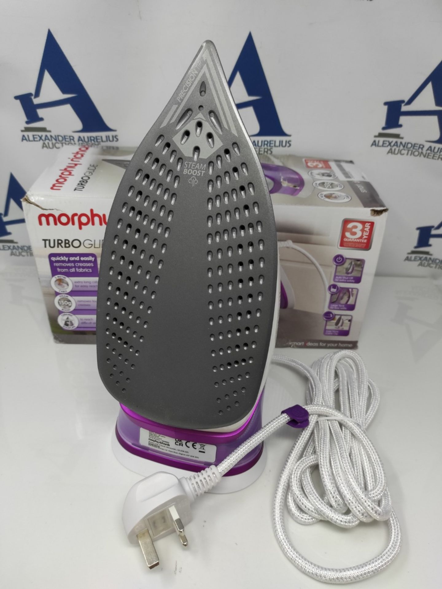 Morphy Richards 302000 Turbo Glide Steam Iron, 3 m Cable, 150 g Steam Shot, Auto Shut - Image 2 of 3