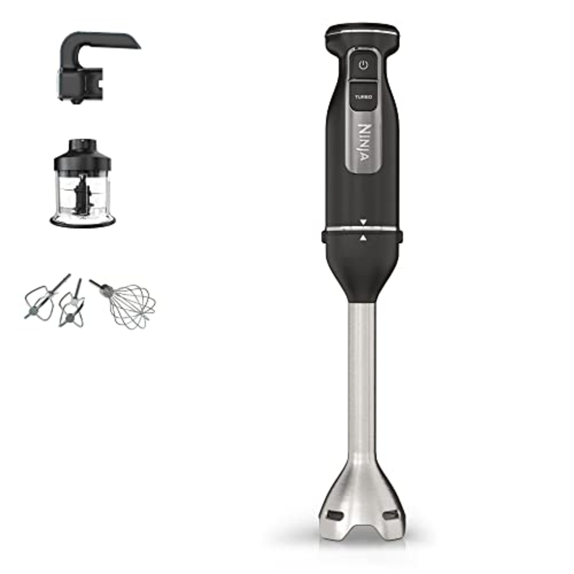 RRP £99.00 Ninja Foodi 3-in-1 Hand Blender, Hand Mixer & Chopper [CI100UK] 850W, Black