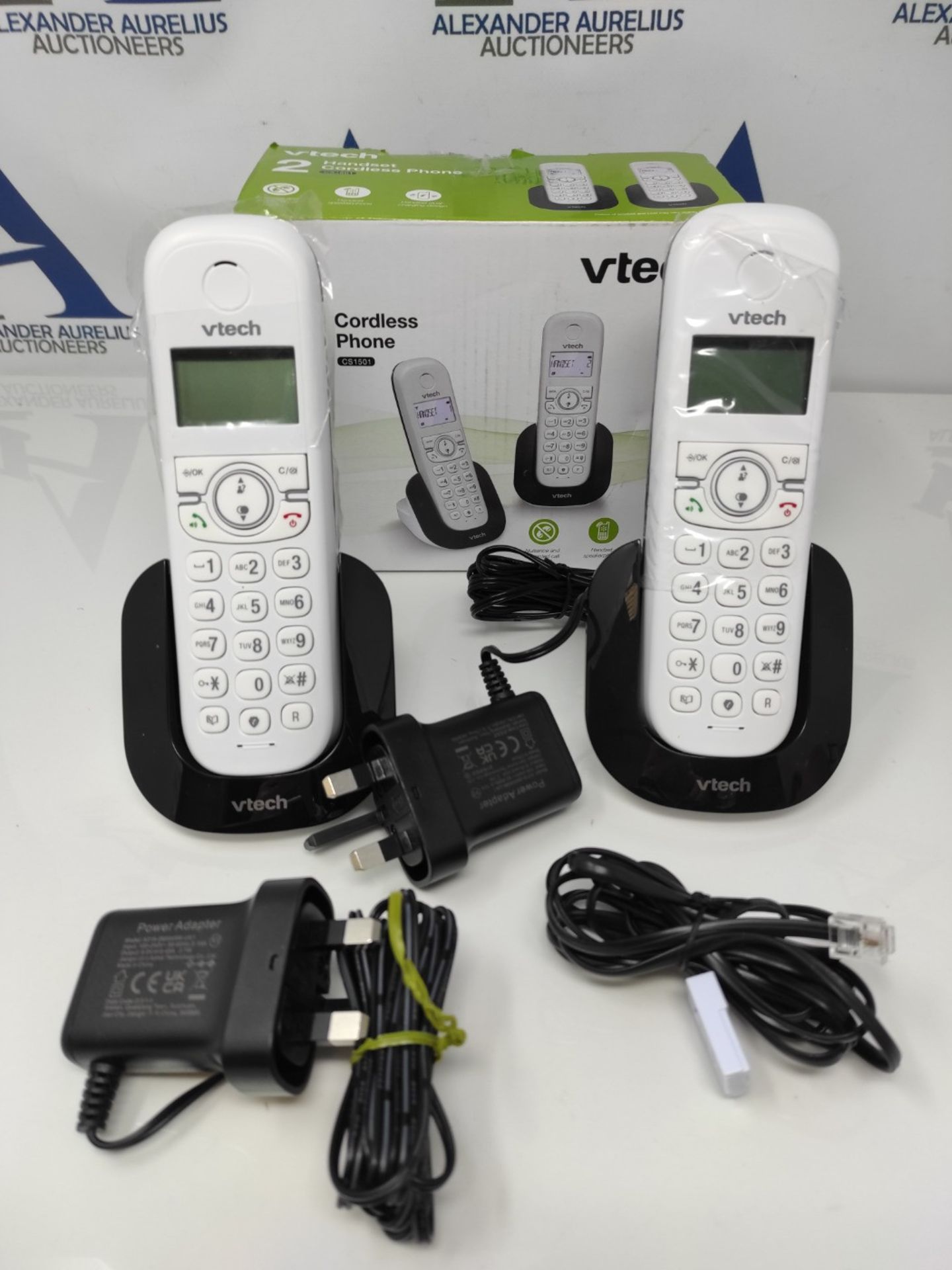 VTech CS1501 2-Handset Dual-Charging DECT Cordless Phone with Call Block,Landline Hous - Bild 2 aus 2