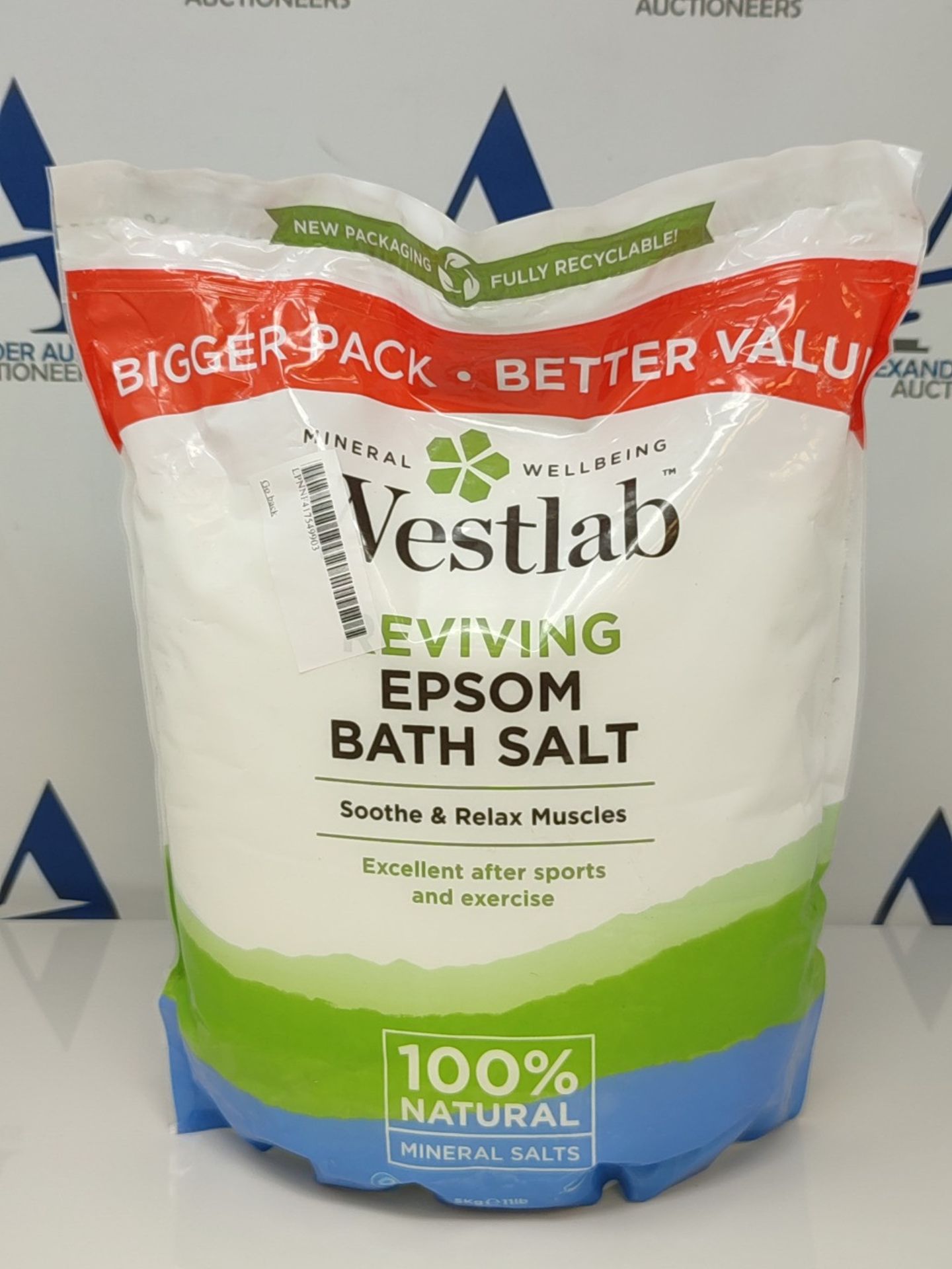 Westlab - Reviving Epsom Salt - 5kg Resealable Pouch - 100% Natural, Pure & Unscented - Image 2 of 2