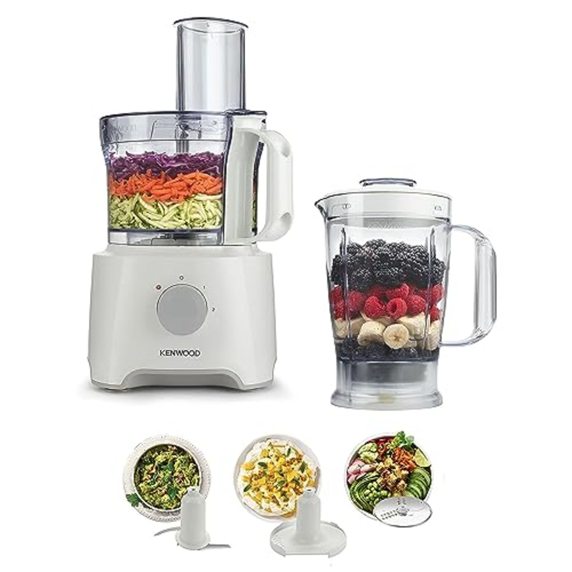 RRP £89.00 Kenwood Food Processor, 2.1L Bowl, 1.2 L Blender, Emulsifying, Knife Blade, Reversible