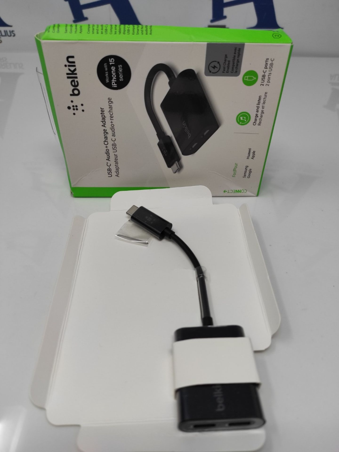 Belkin RockStar"! USB-C Audio + Charge Adapter, Headphone Adapter w/ USB-C 60W Power - Image 2 of 2