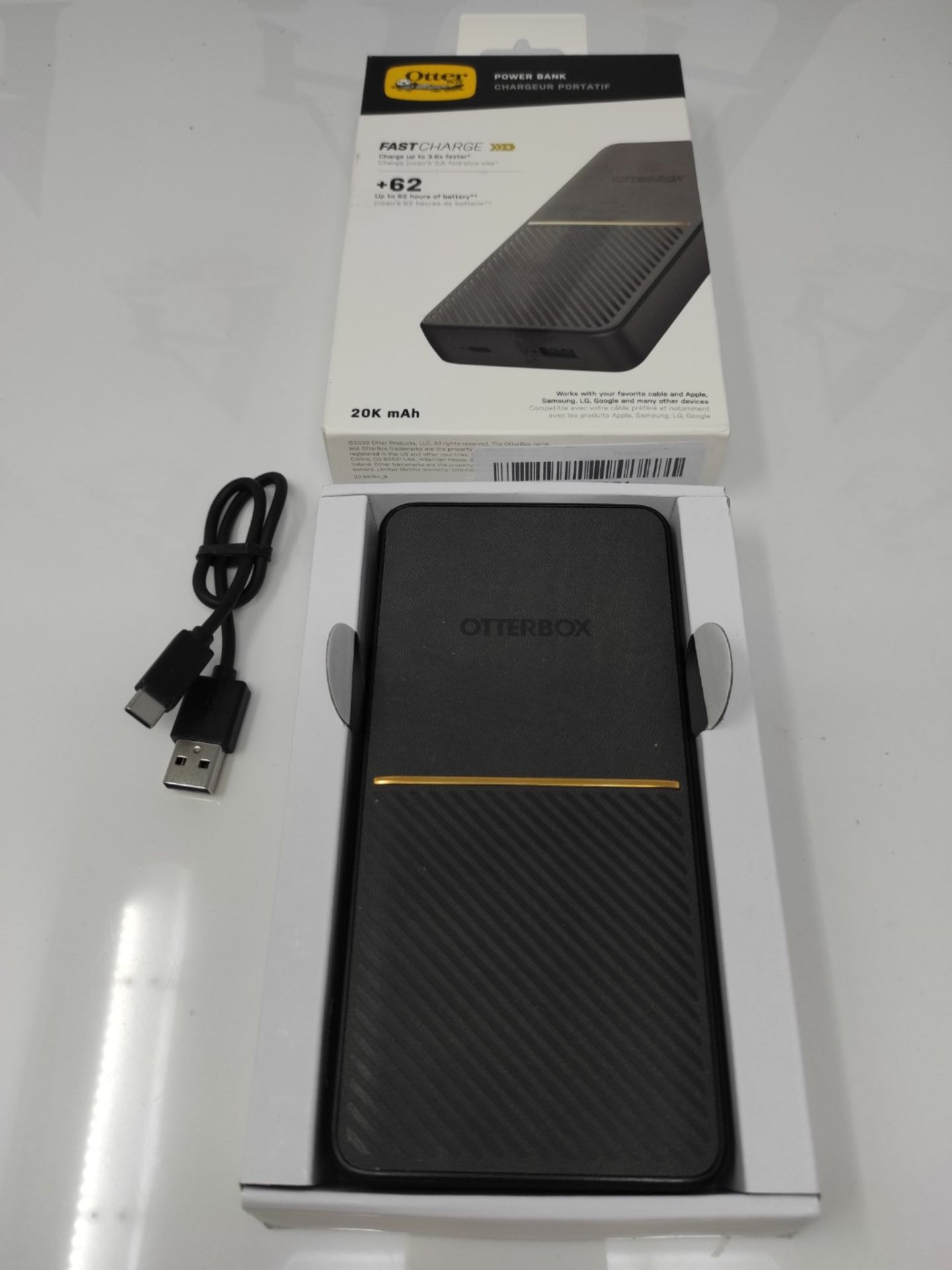 OtterBox Fast Charge Power Bank, 20,000 mAh Portable Charger with USB-A 18W and USB-C - Bild 2 aus 2