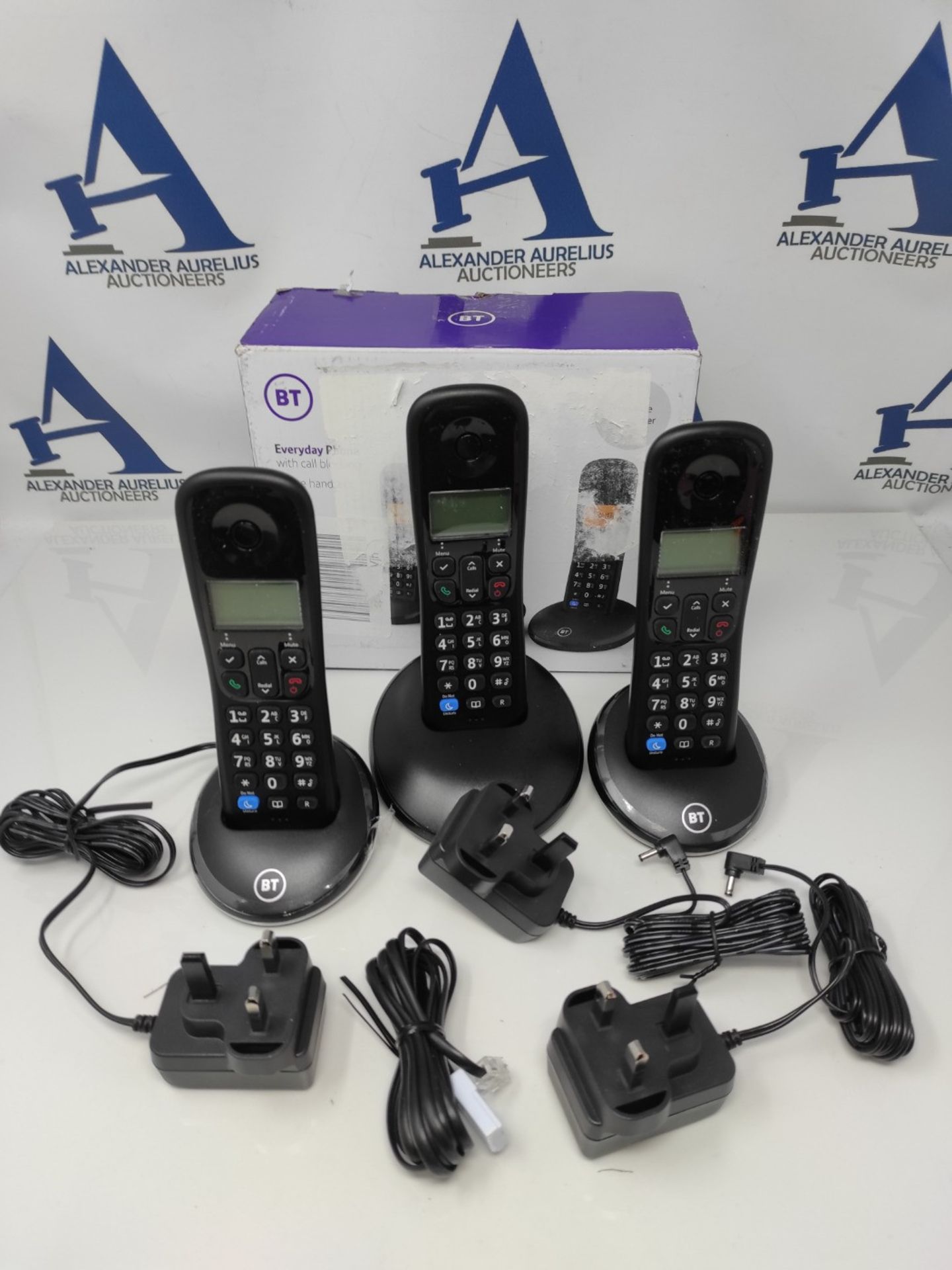 BT Everyday Cordless Landline House Phone with Basic Call Blocker, Trio Handset Pack - Image 2 of 2