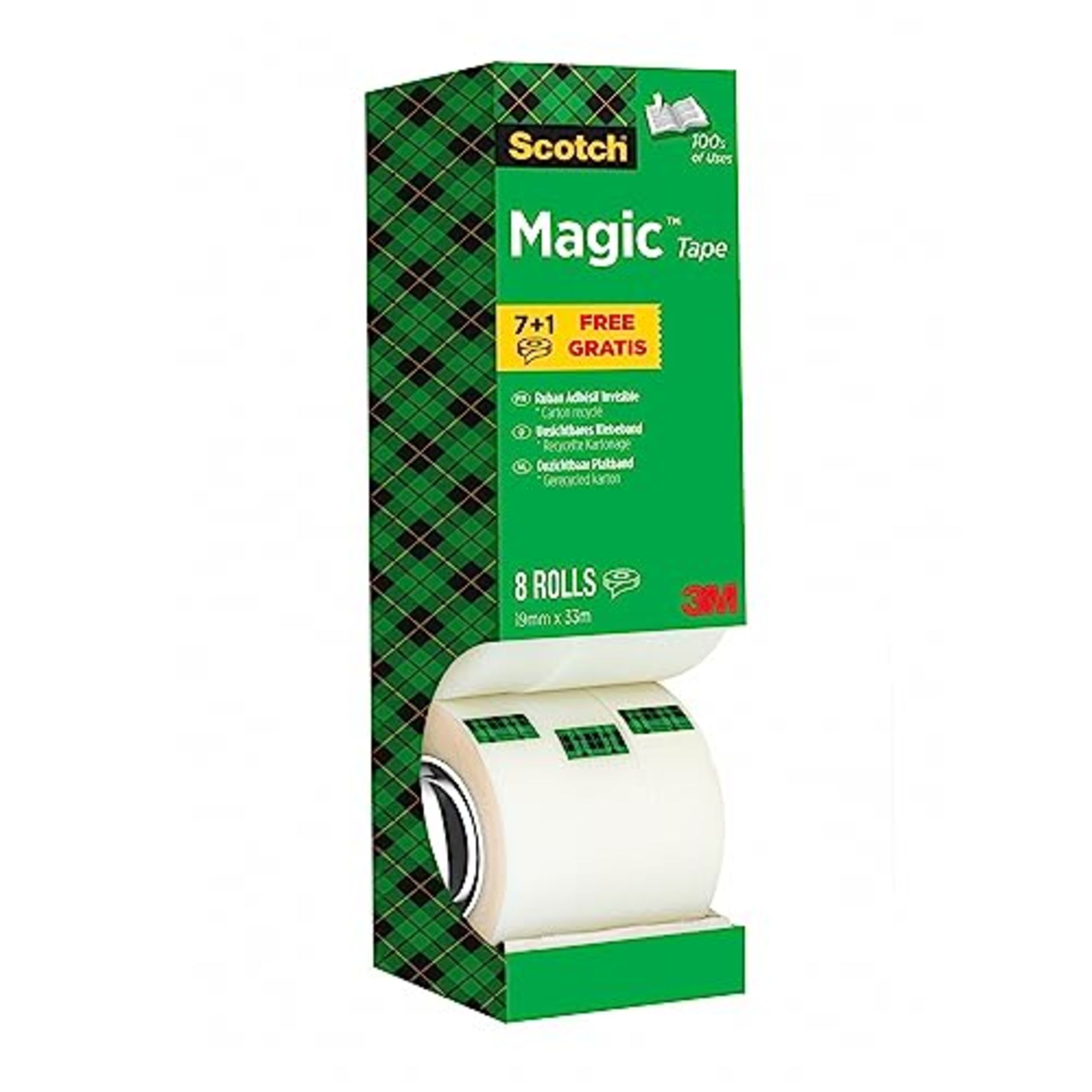 Scotch Magic Tape, Value Pack, 8 Rolls , 19 mm x 33 m - General Purpose Sticky Tape fo