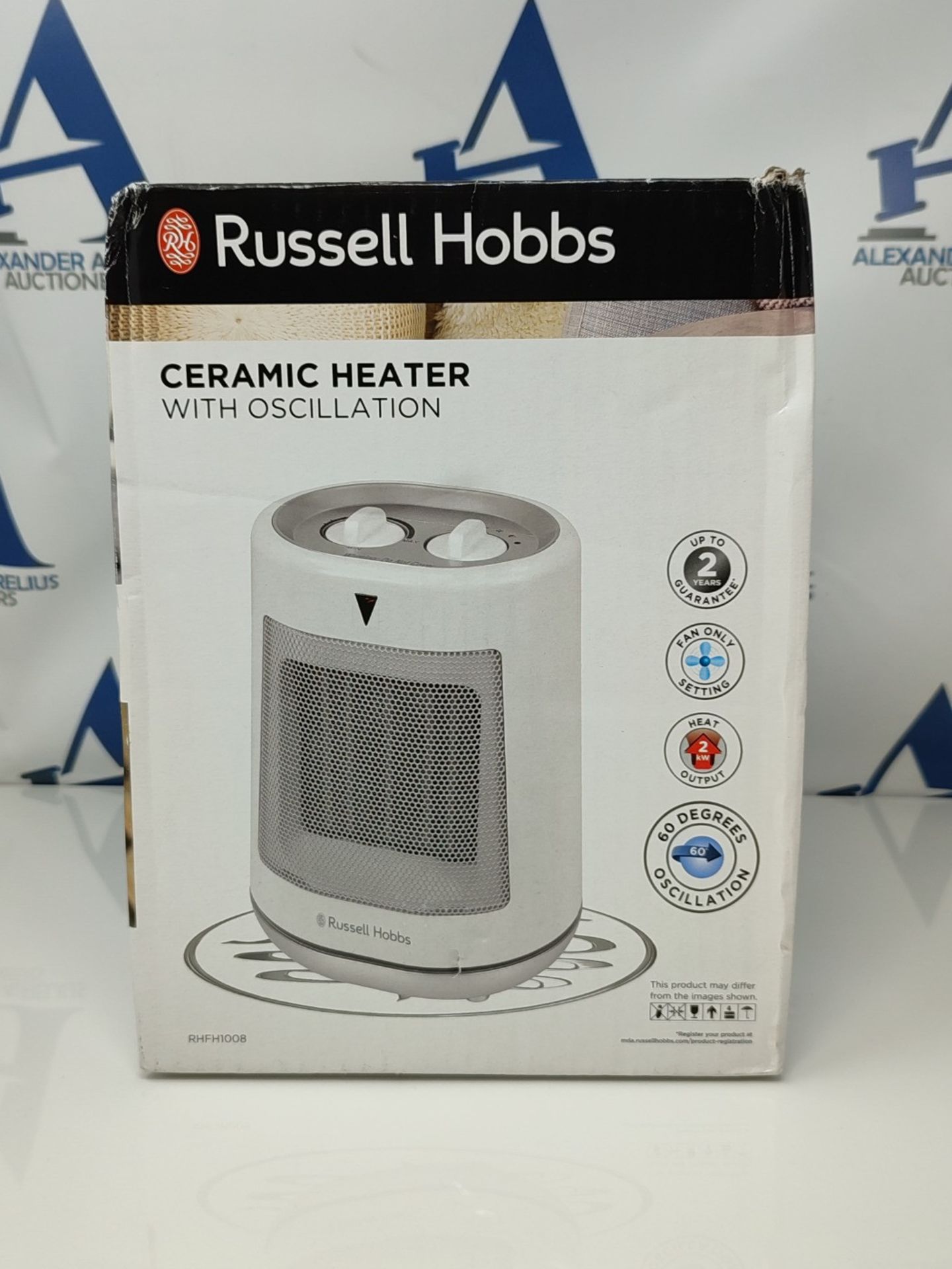 Russell Hobbs 2000W/2KW Electric Heater in White PTC Ceramic Heater, Portable Oscillat - Image 2 of 3