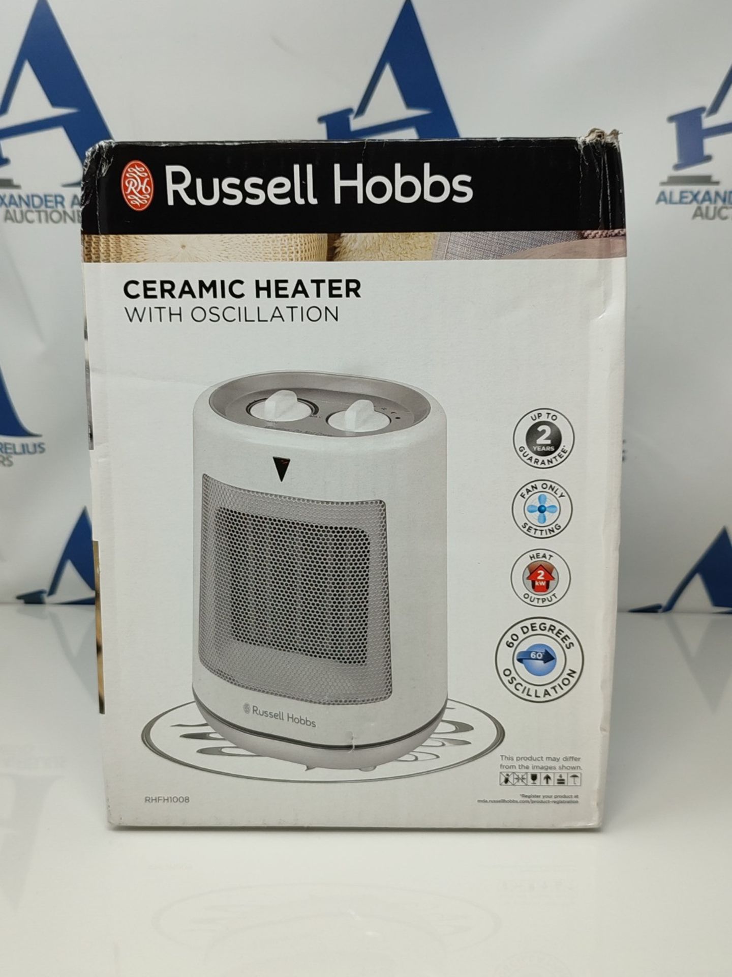 Russell Hobbs 2000W/2KW Electric Heater in White PTC Ceramic Heater, Portable Oscillat - Bild 2 aus 3